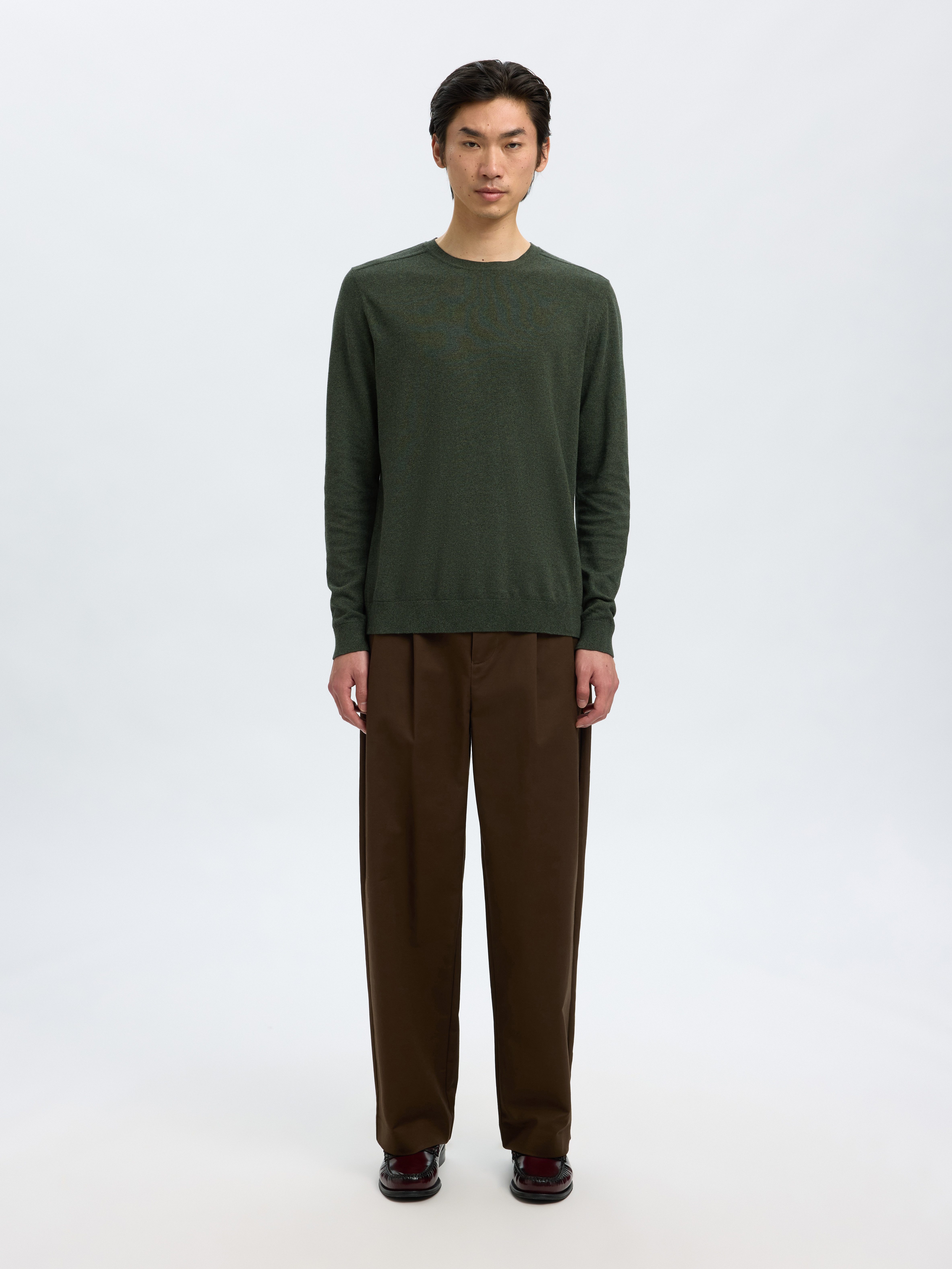 SELECTED HOMME Gebreide trui SLHBERG CREW NECK NOOS