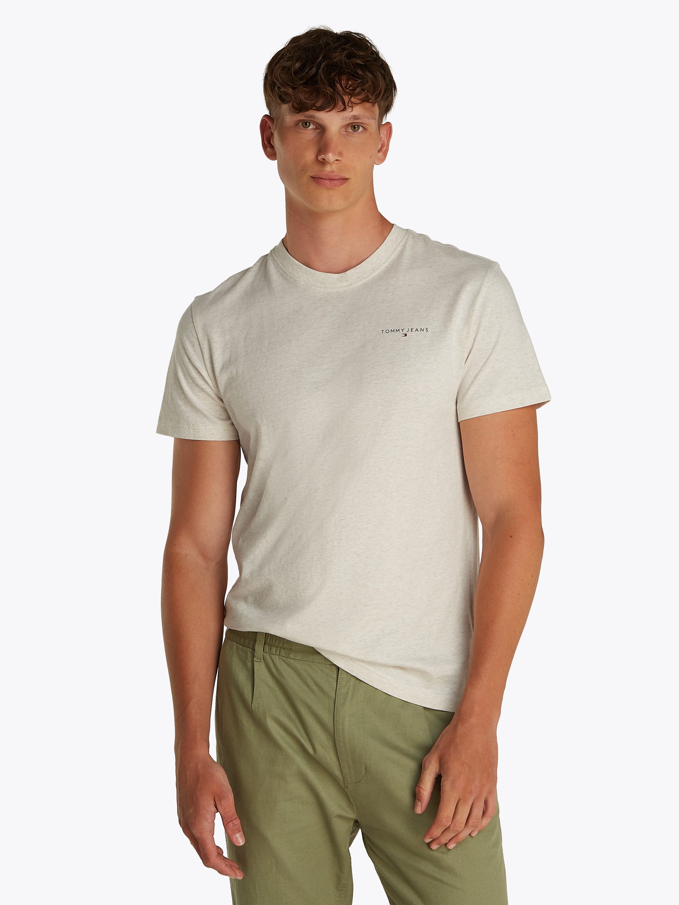 TOMMY JEANS T-shirt TJM SLIM LINEAR CHEST SS TEE EXT