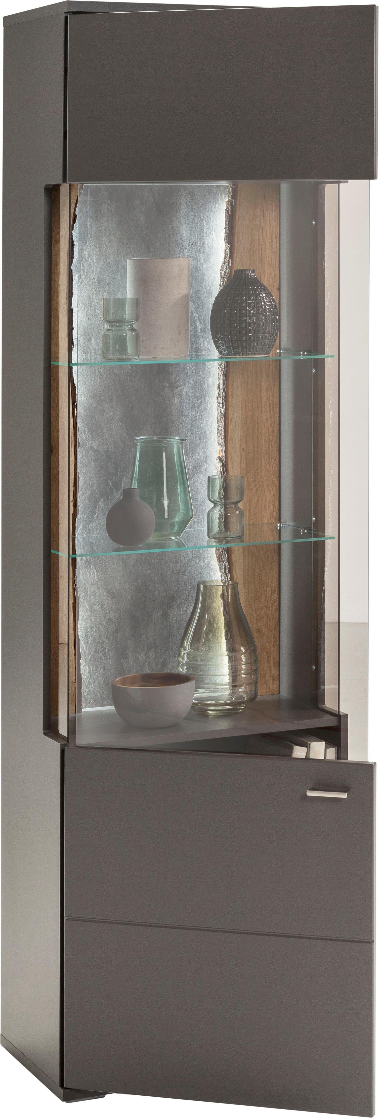 set one by Musterring Vitrinekast Tacoma Type 01, hoogte 207, 4 cm, met getinte glasdeur