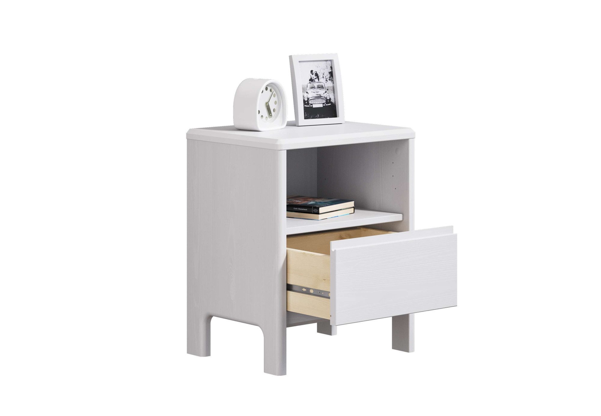 Home affaire Nachtkastje Luven van massief grenen, met 1 lade, breedte 44 cm
