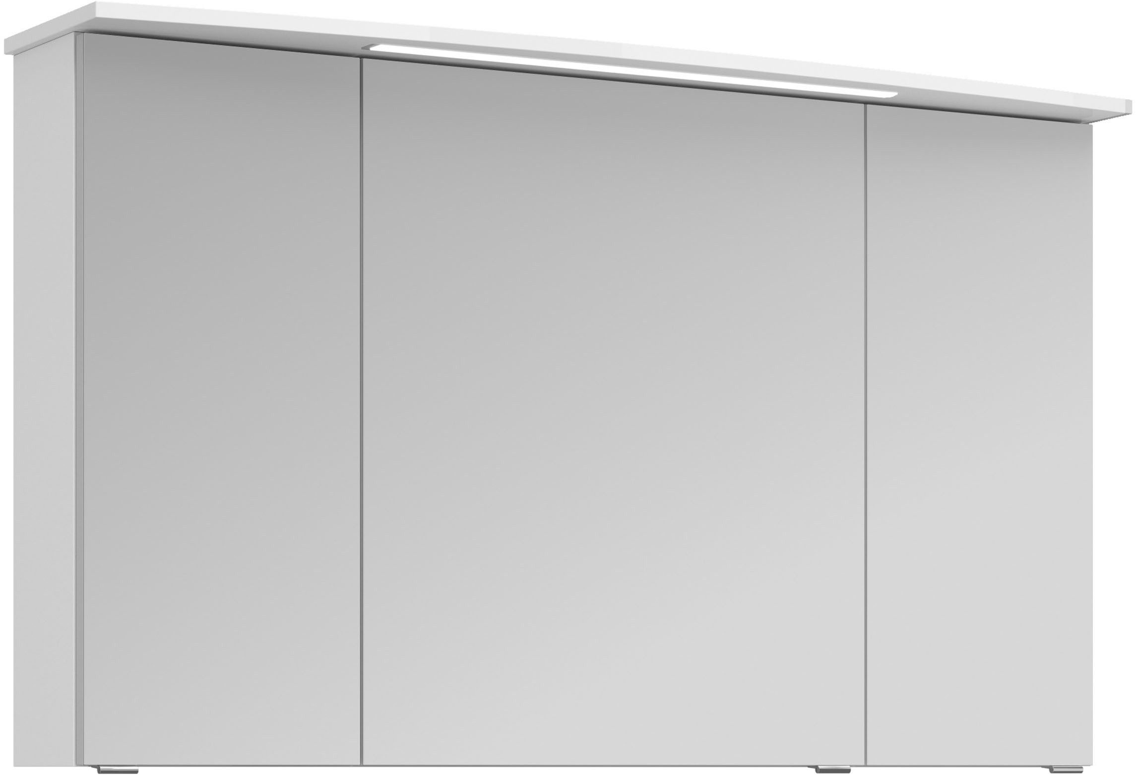 Saphir Badkamerspiegelkast Serie 4010 badkamer spiegelkast incl. LED-verlichting in krans Badkast 142 cm breed, 3 deuren, 6 glazen legplanken, incl. deurdemper