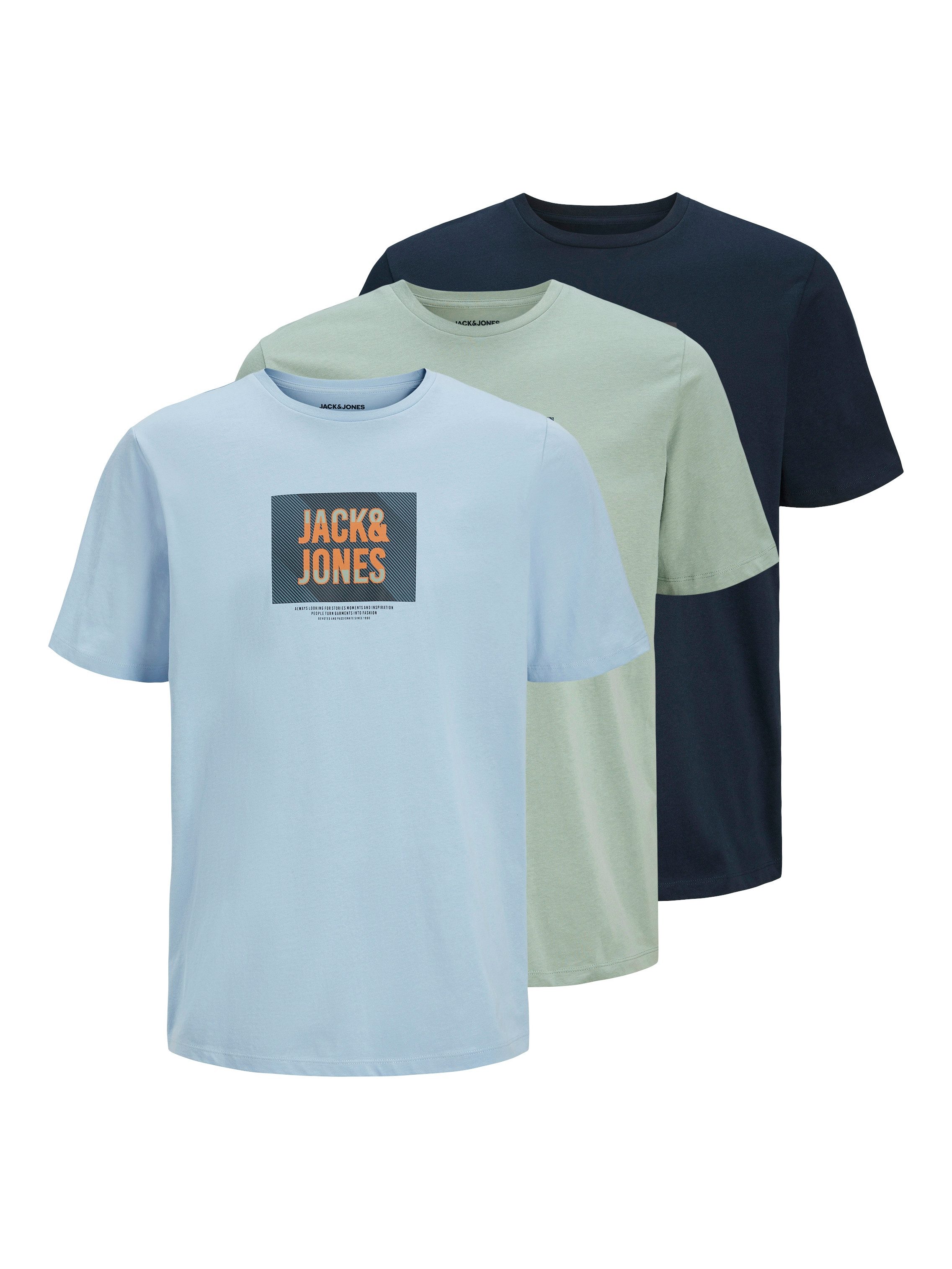 Jack & Jones Shirt met ronde hals (set, 3-delig)