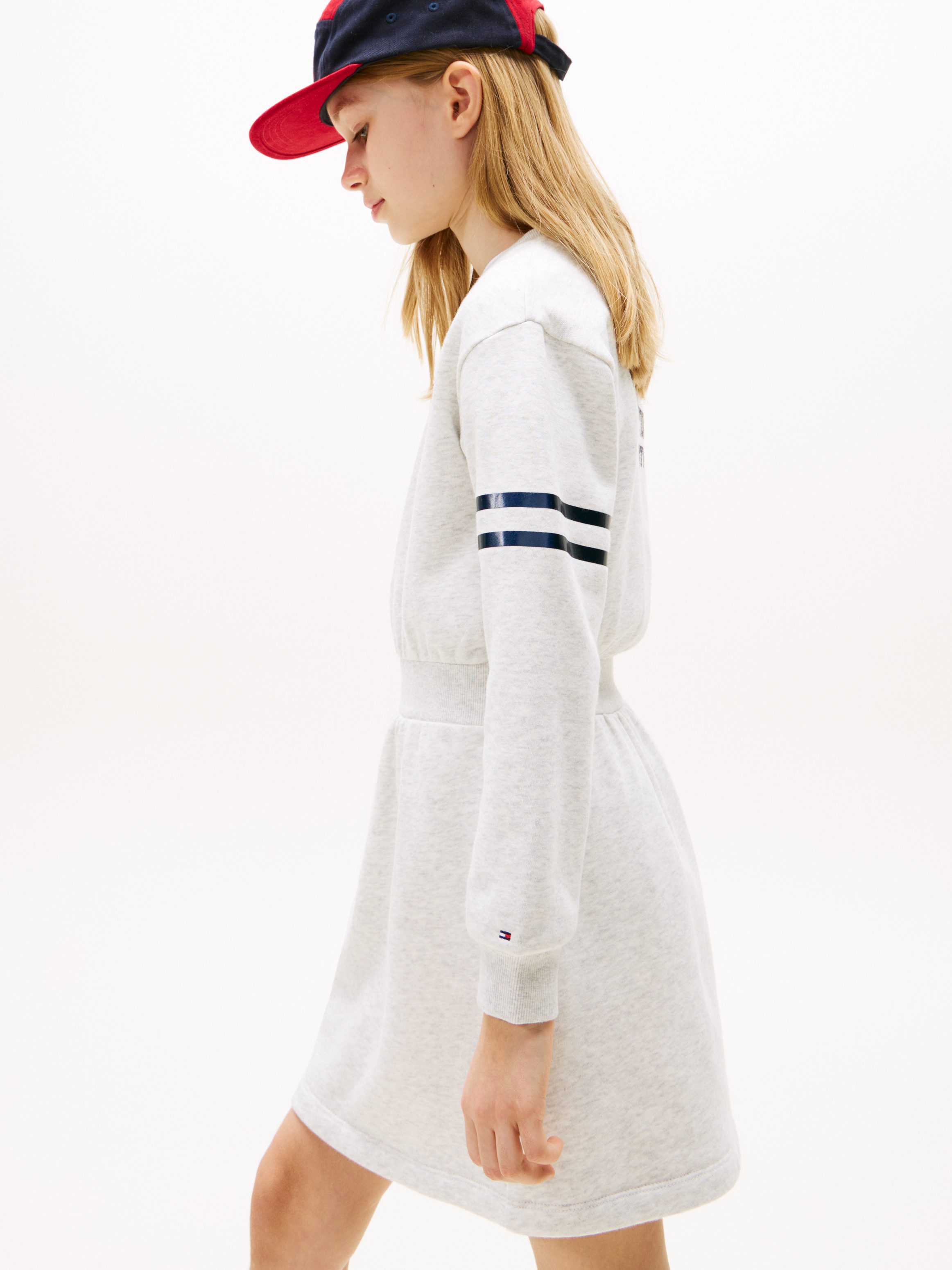 Tommy Hilfiger Sweatjurk SATIN APPLIQUE HWK DRESS LS
