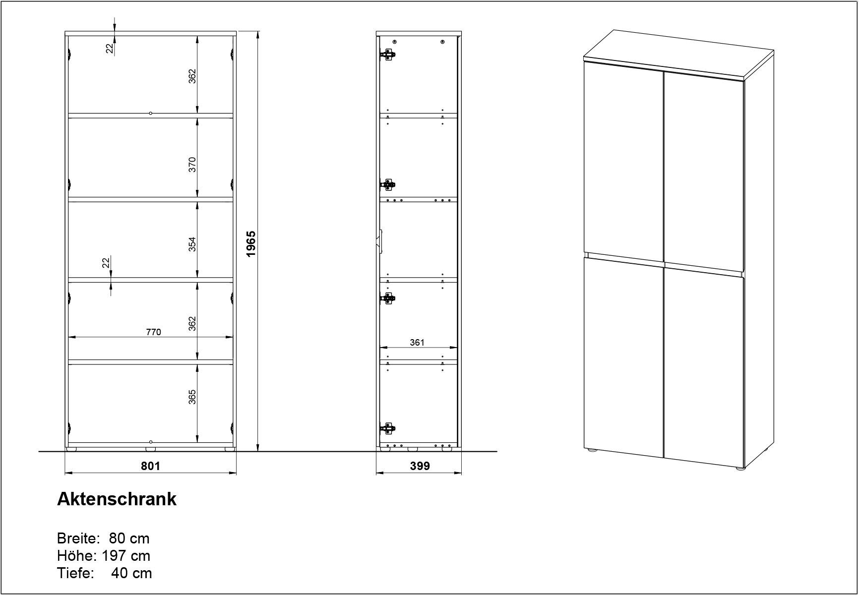 GERMANIA Archiefkast GW-Lissabon archiefkast met verstelbare legplanken en greeploos ontwerp