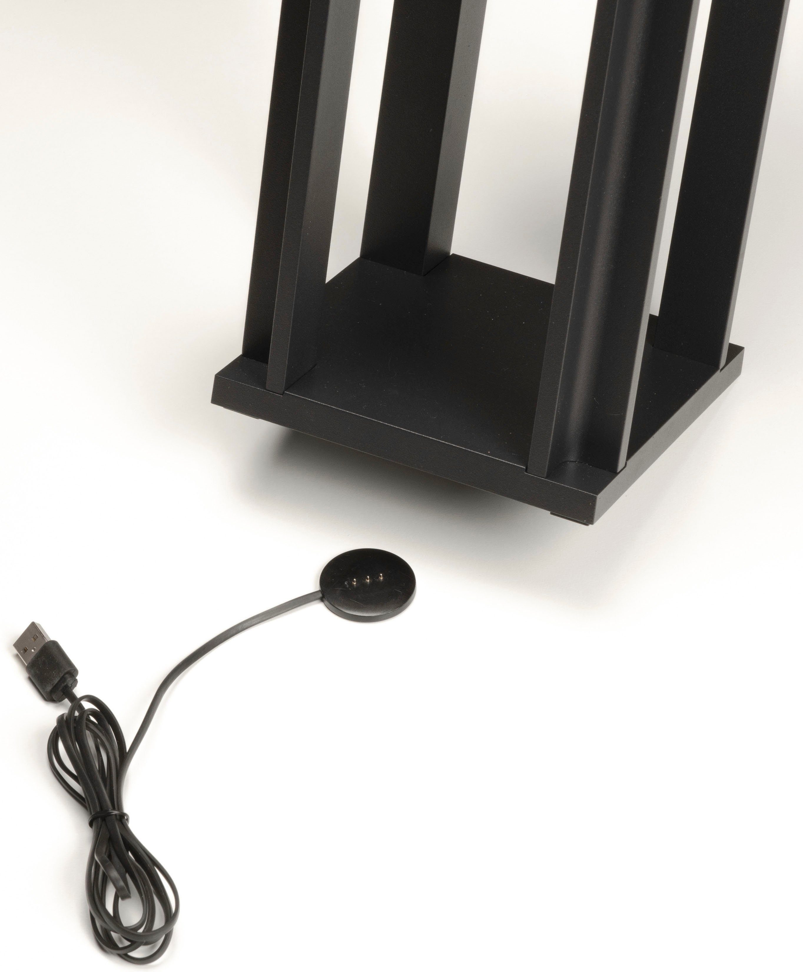 KONSTSMIDE Led-lantaarn Cannes Cannes LED USB-lantaarn 42cm, dimbaar 2700/3000K (2 stuks)