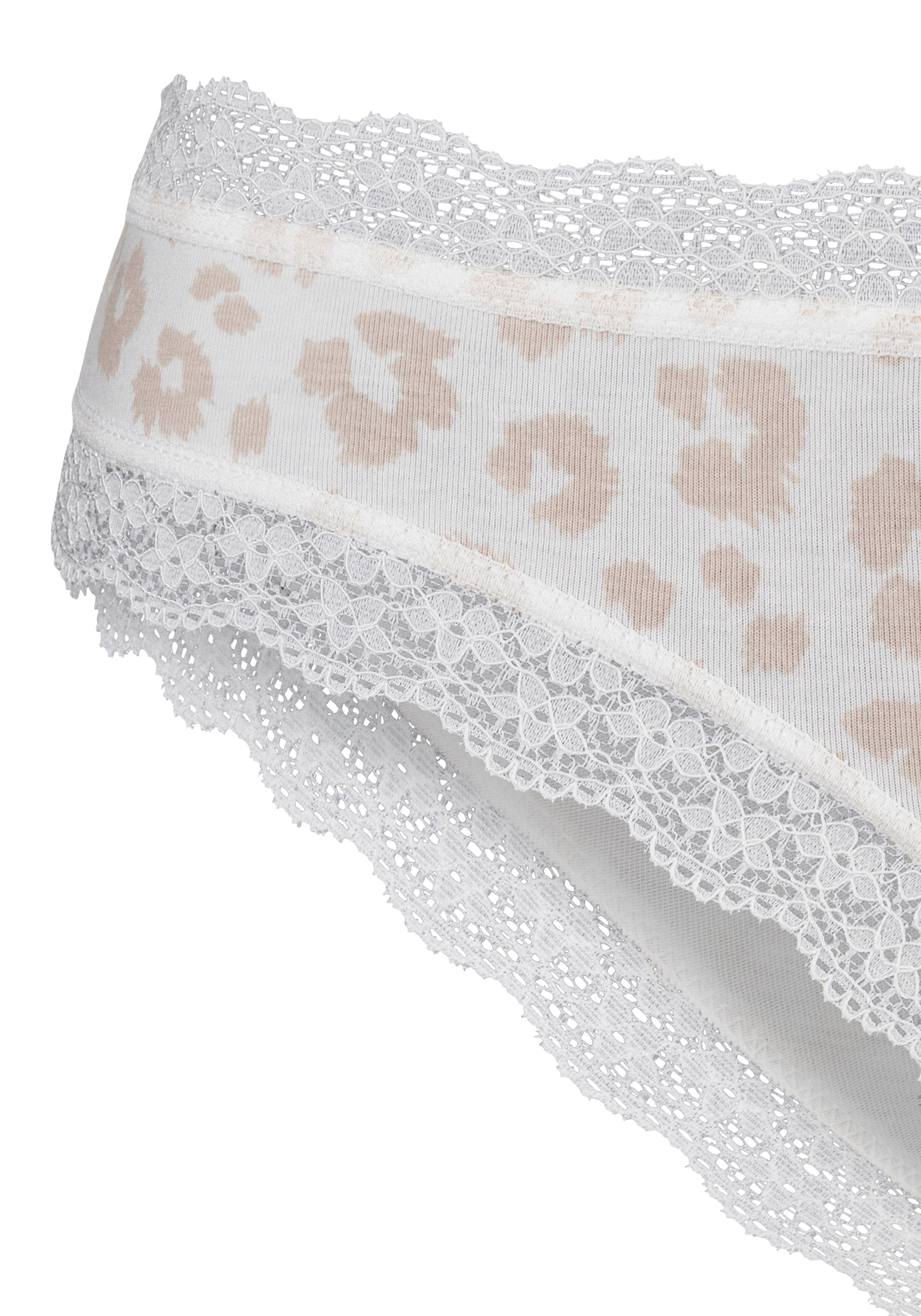 Lascana Brazilian slip met gebloemde kant (set, 3 stuks)