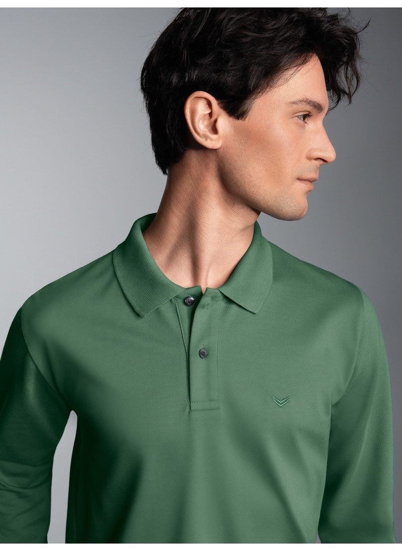 Trigema Poloshirt lange mouw poloshirt met mouwboorden (1-delig)
