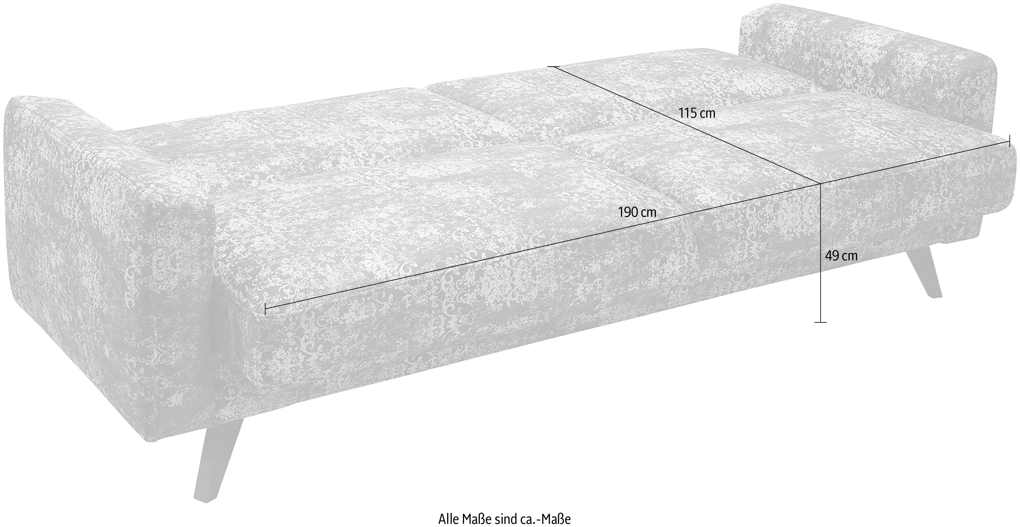 exxpo - sofa fashion 3-zitsbank Side, trendy bekledingsstof, geweldig zit- en ligcomfort, slaapbank