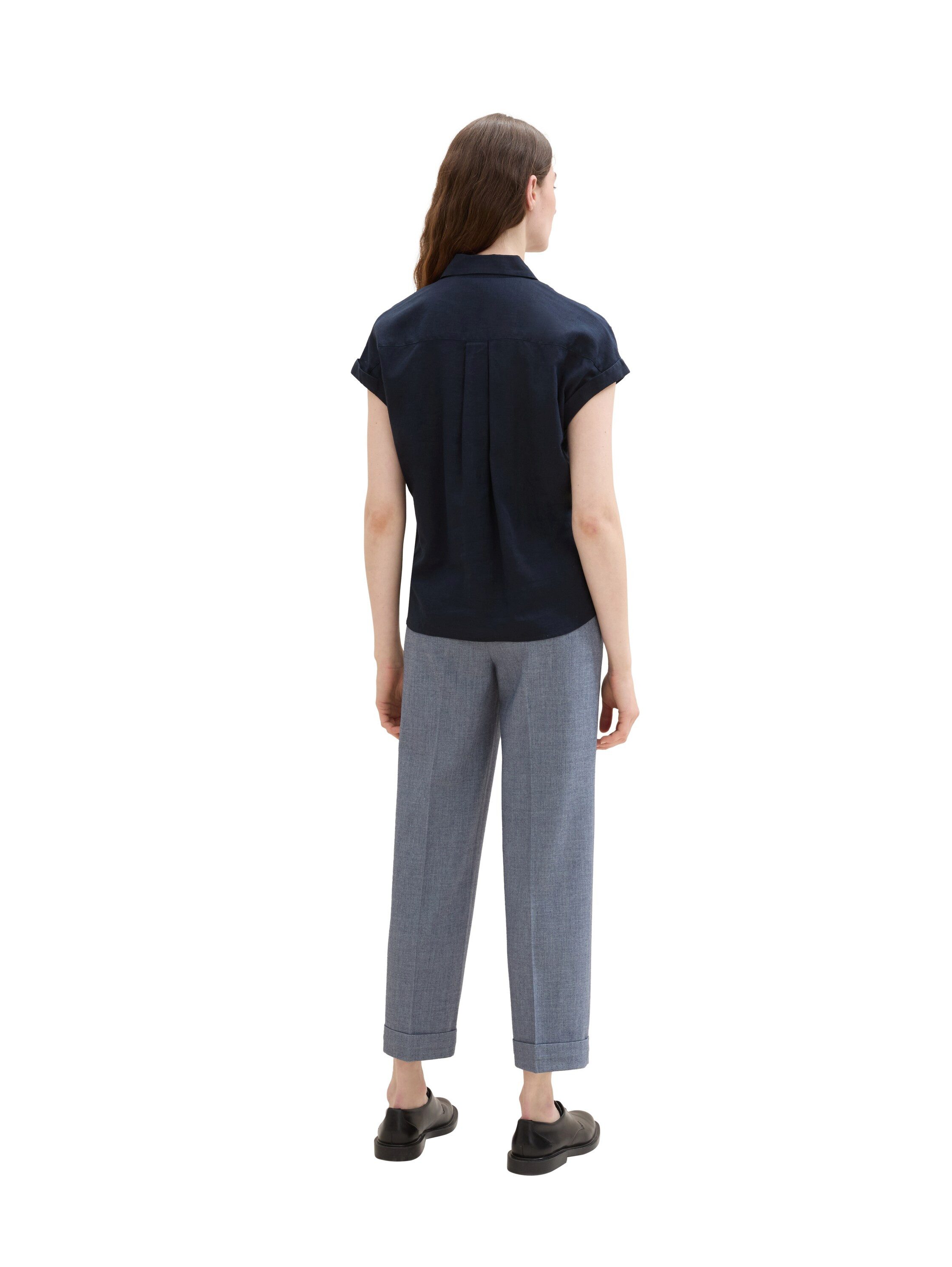 Tom Tailor 7/8 broek Lea Straight met plooi en rechte pijp