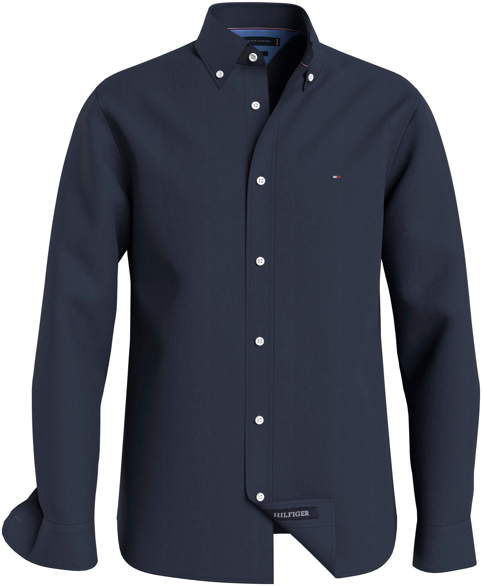 Tommy Hilfiger Big & Tall overhemd Plus Size met logo carbon navy