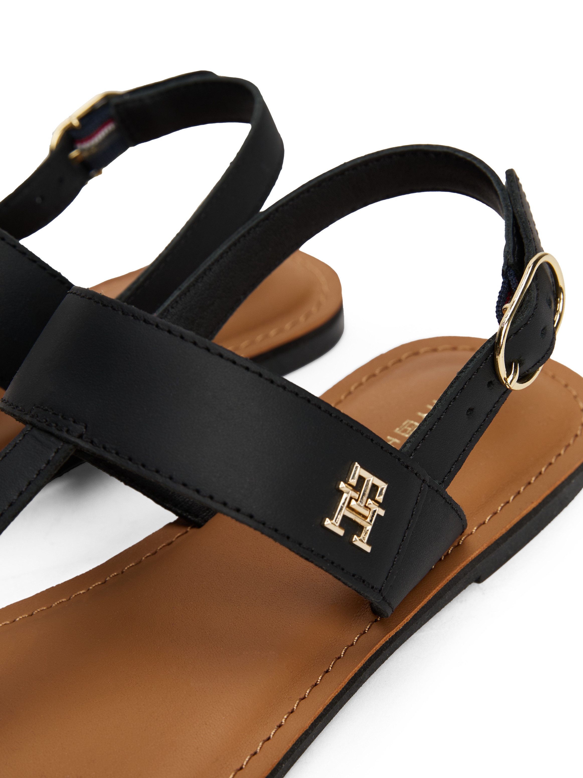 Tommy Hilfiger Sandalen LEATHER THONG SANDAL , sandaal, zomerschoen, flats met teenband