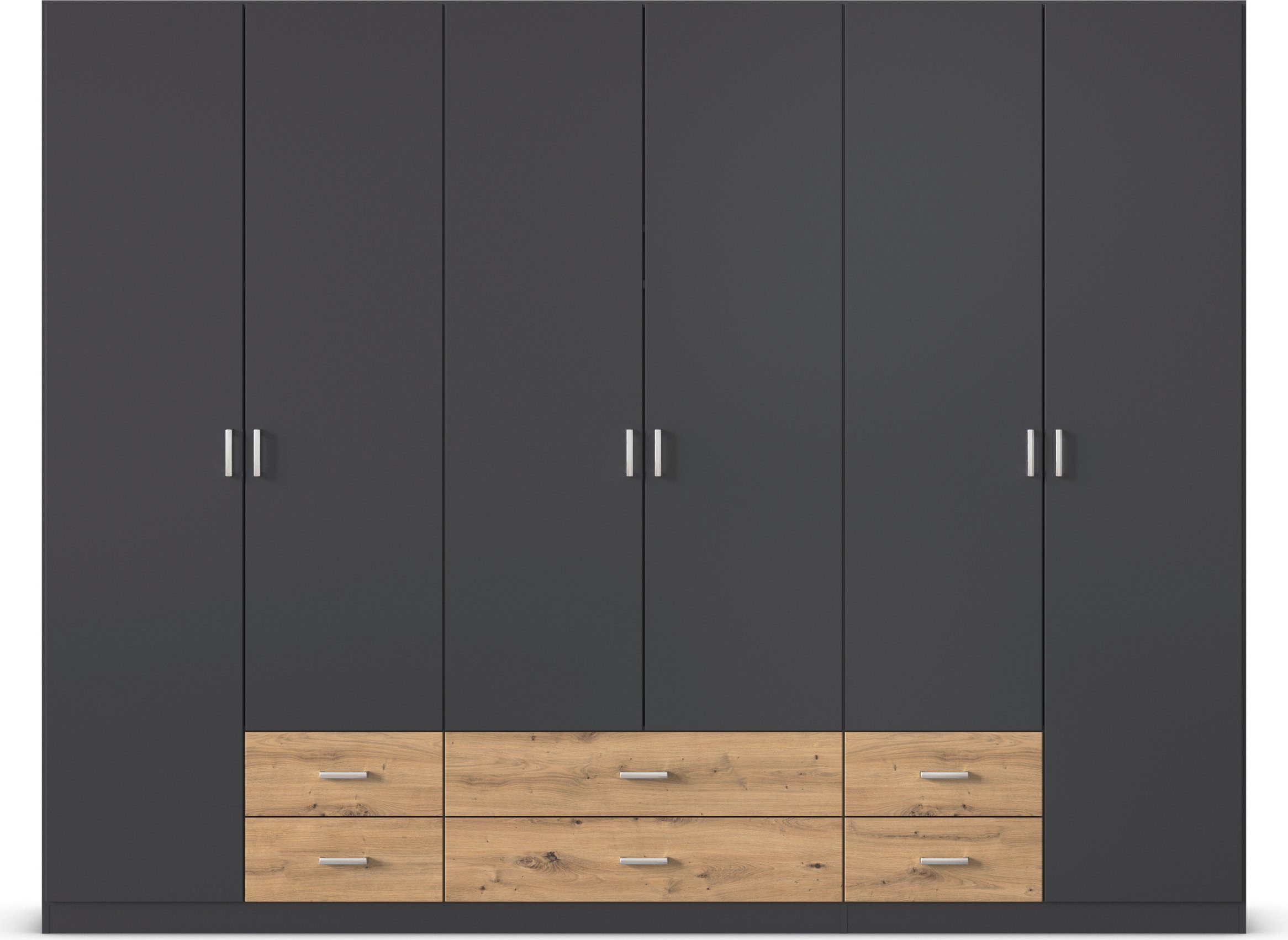 rauch Draaideurkast Kledingkast kast garderobe linnenkast GAMMA in 3 breedtes met 6 lades, in eenvoudig design topseller made in germany