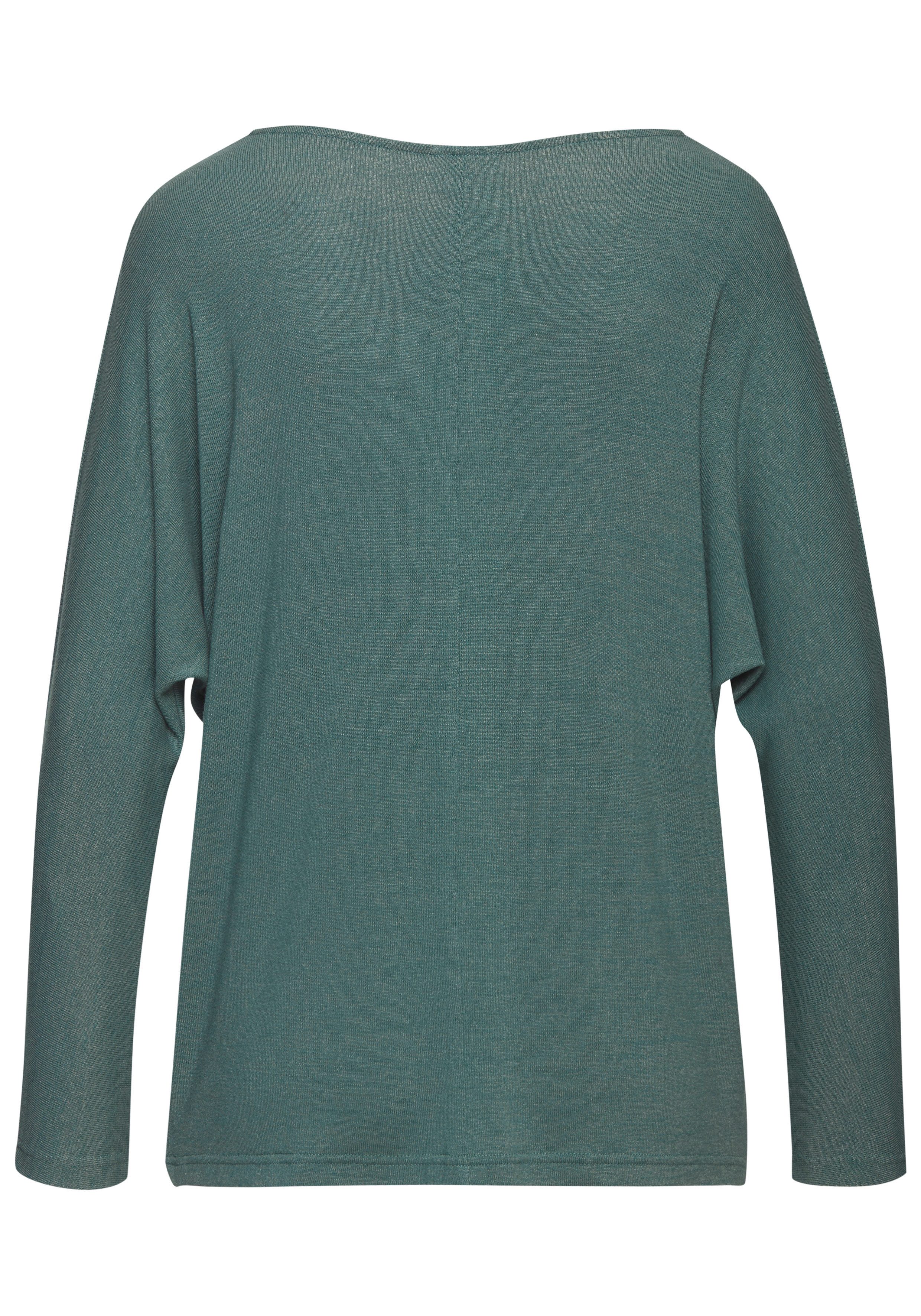 Lascana Shirt met lange mouwen Met vlindermouwen van zacht viscose-fijntricot