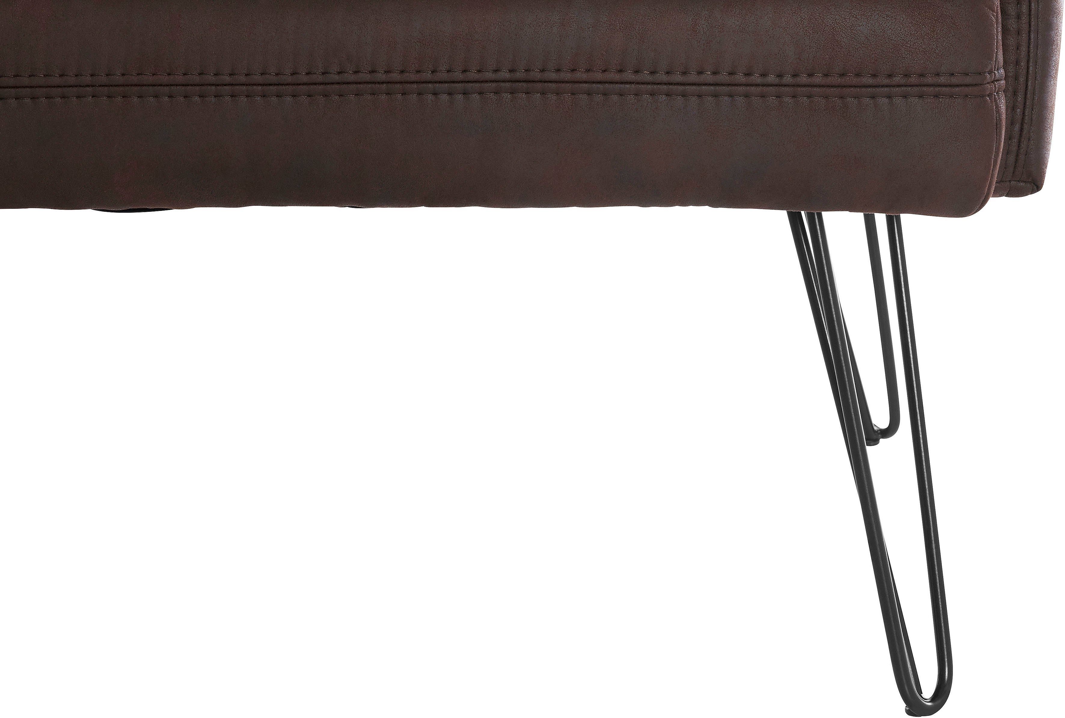 exxpo - sofa fashion Hoekbank Doppio, Chesterfield look, comfortabel en handig, hoge designvoeten