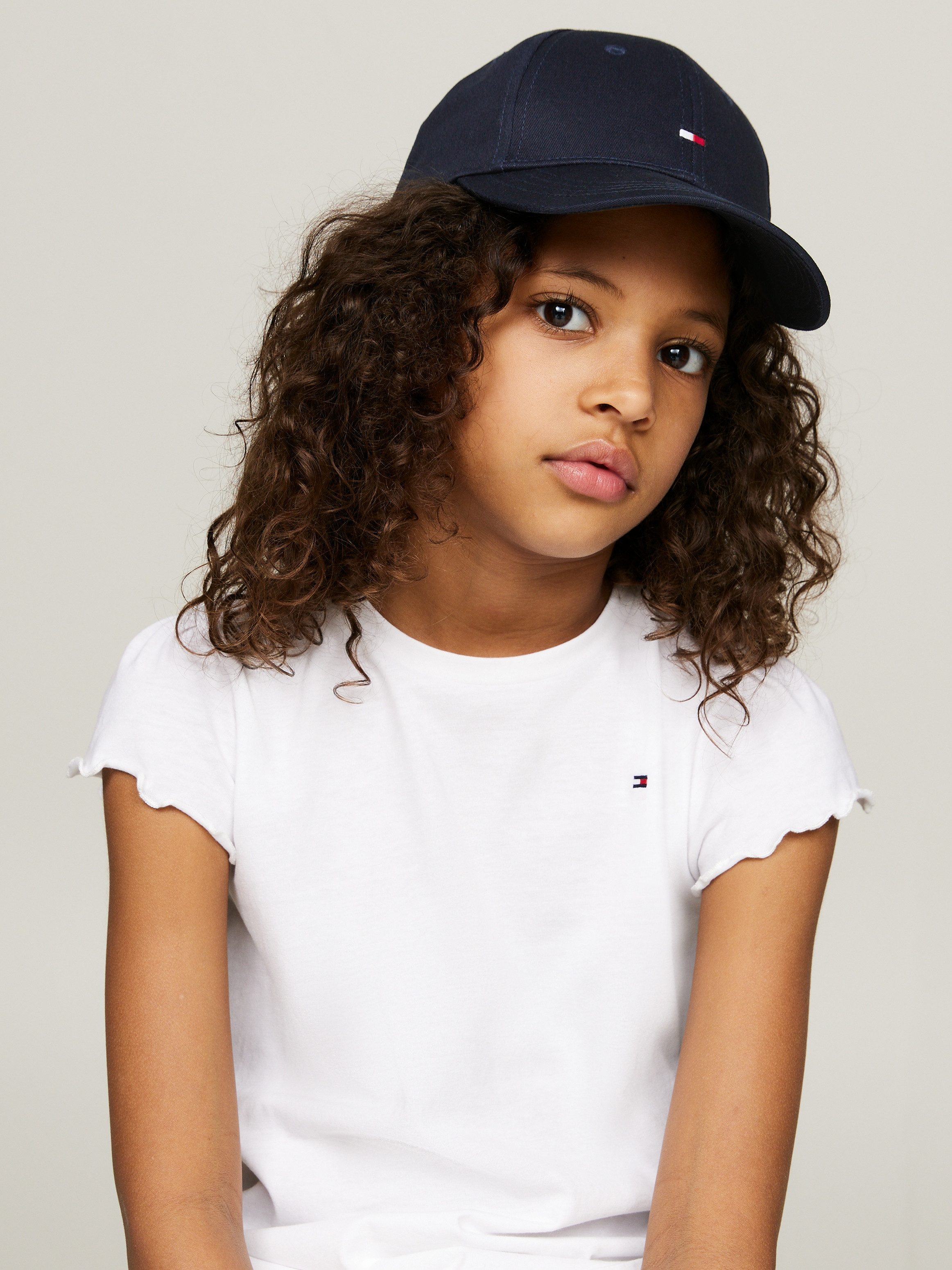Tommy Hilfiger Baseball pet SMALL FLAG CAP Klem sluiting, logo borduurwerk, voor kinderen unisex caps maat L/XL blauw