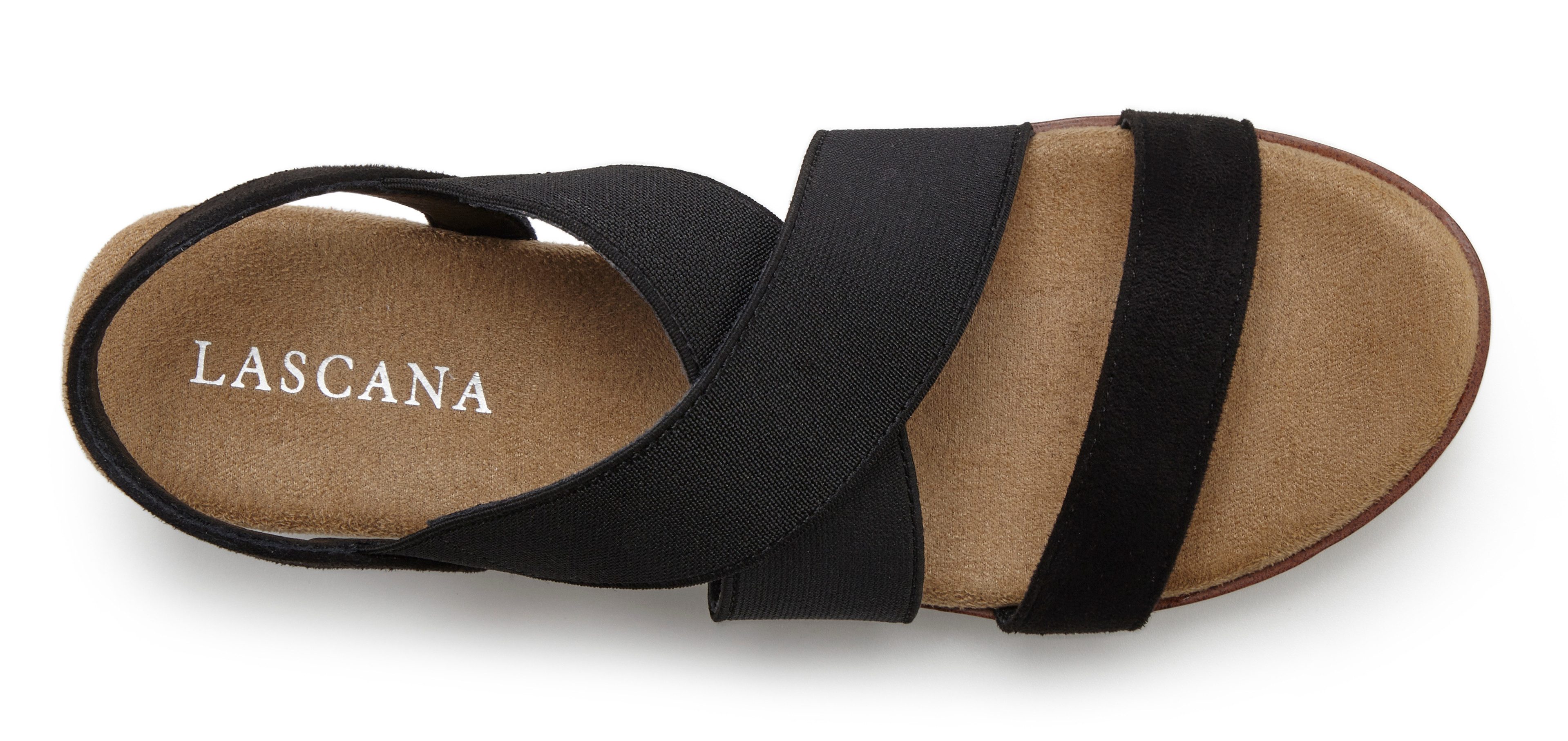 Lascana Sandaaltjes Zomerschoen Sandaal, zomerschoen met sleehak en elastische bandjes VEGAN