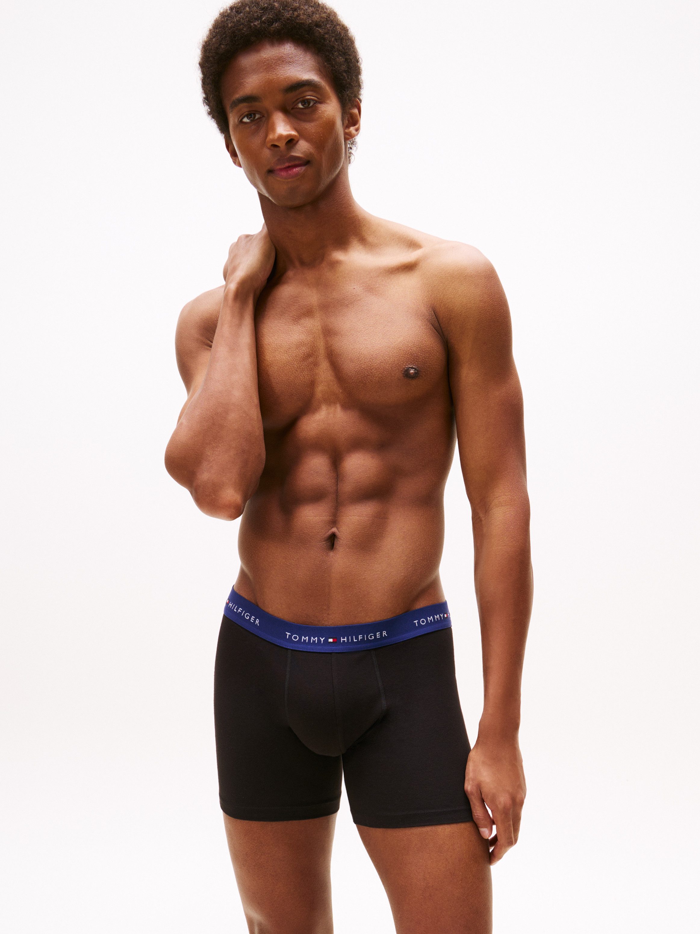 Tommy Hilfiger Underwear Boxershort 3P BOXER BRIEF WB met contrasterende logo-band (3 stuks)