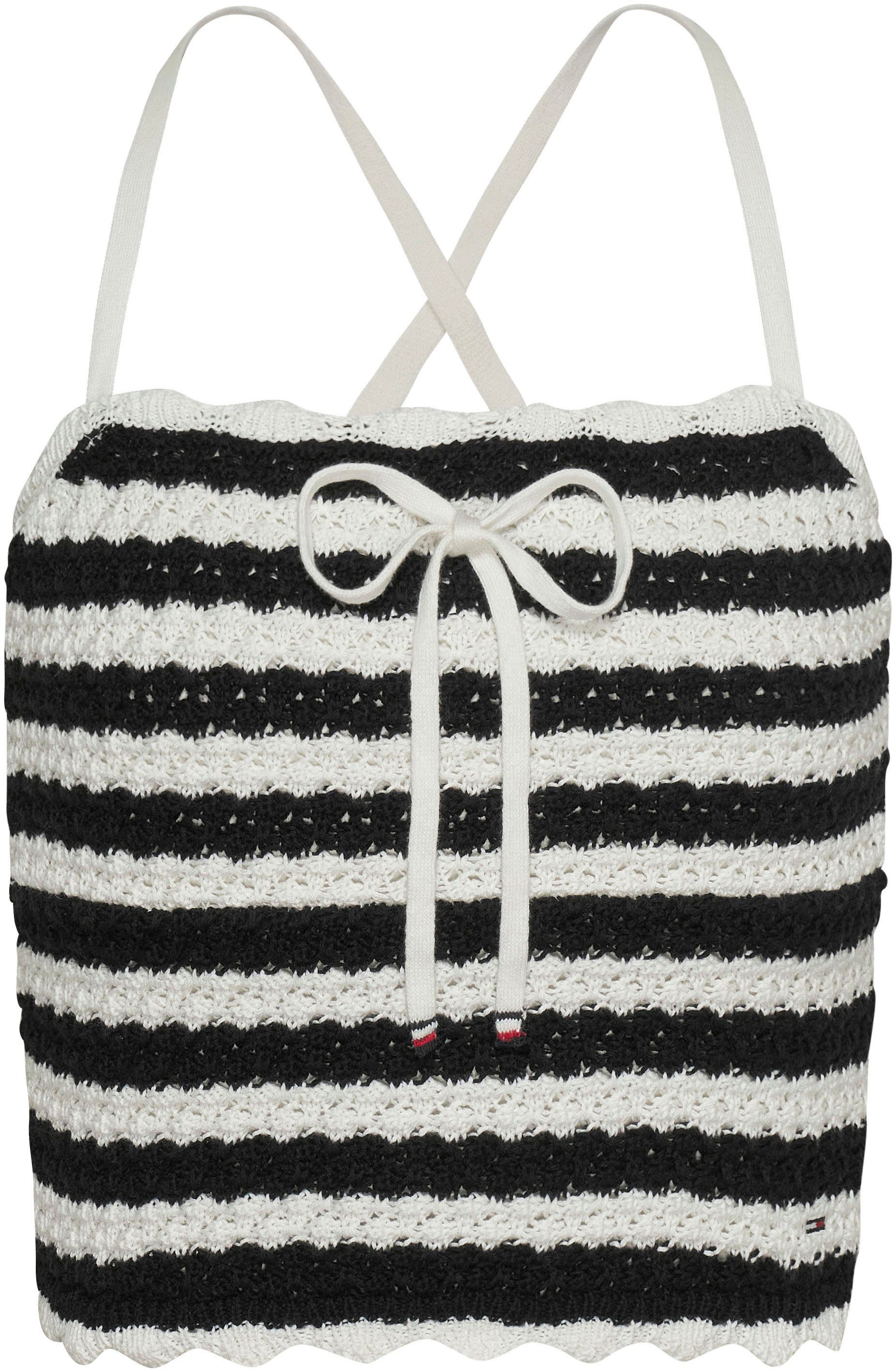 TOMMY JEANS Top met spaghettibandjes TJW CROCHET STRIPE TOP