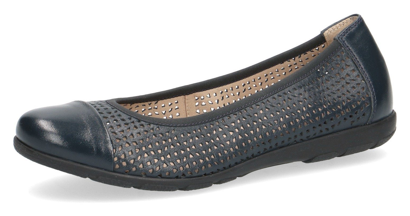 Caprice Ballerina's Slipper, zomerschoen, slip-on schoen met perforatie