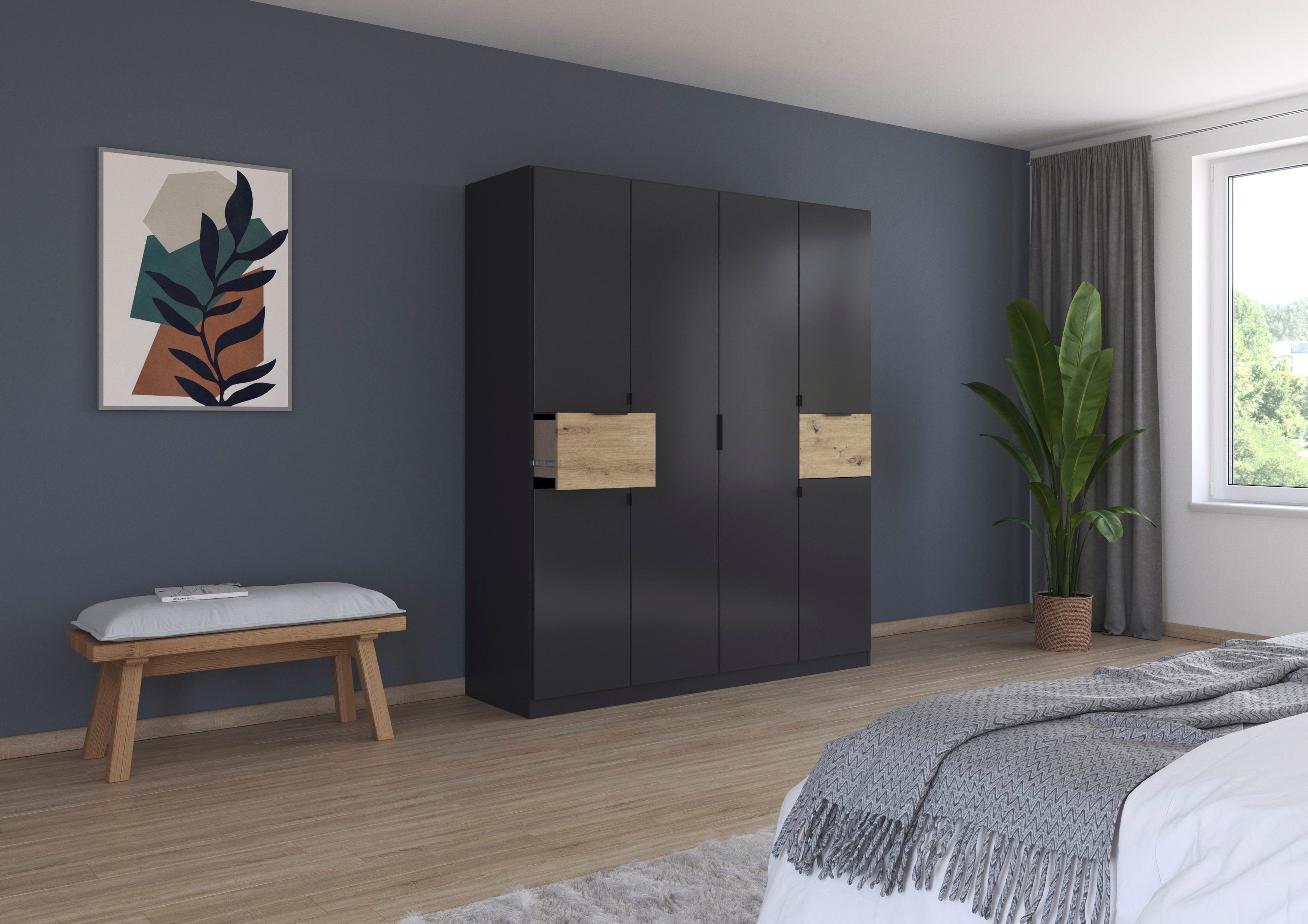 rauch Draaideurkast Kledingkast kast garderobe waskast TICAO met 2 ruime lades, veel opbergruimte made in germany