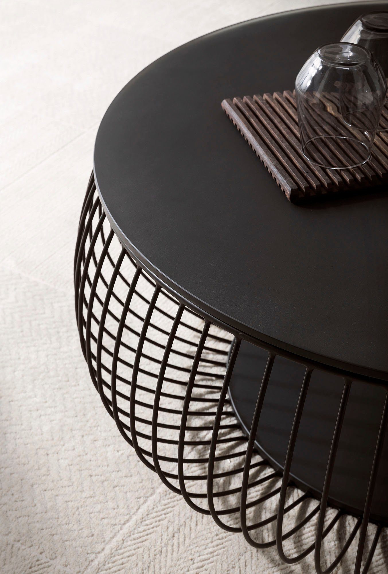 SalesFever Salontafel 10 mm dikke helder glazen plaat met marmerprint