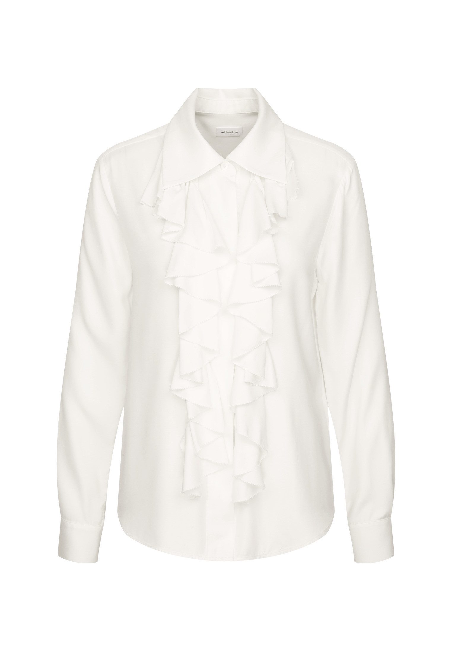 seidensticker Overhemdblouse Zwarte roos Lange mouwen kraag uni