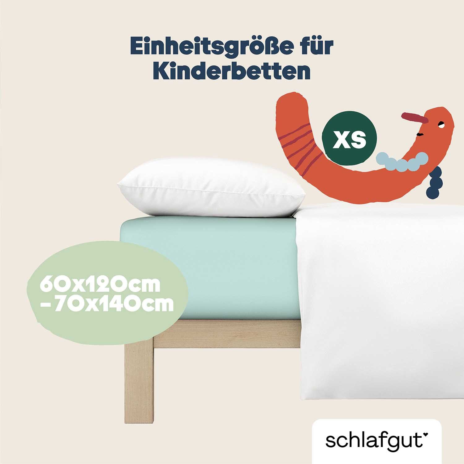 Schlafgut Hoeslaken Casual Mini Spannbettlaken voor kinderen, made in green by oeko-tex® (1 stuk)