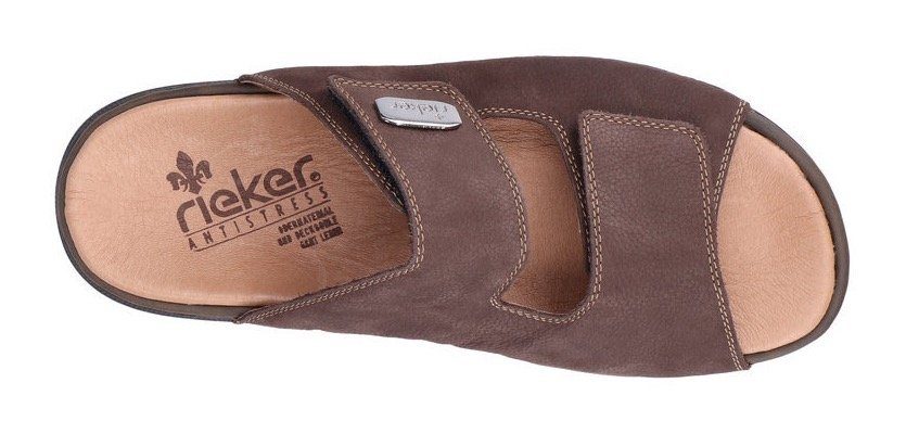 Rieker Slippers zomerschoen, slippers, klittenbandschoen, met logo-plakette