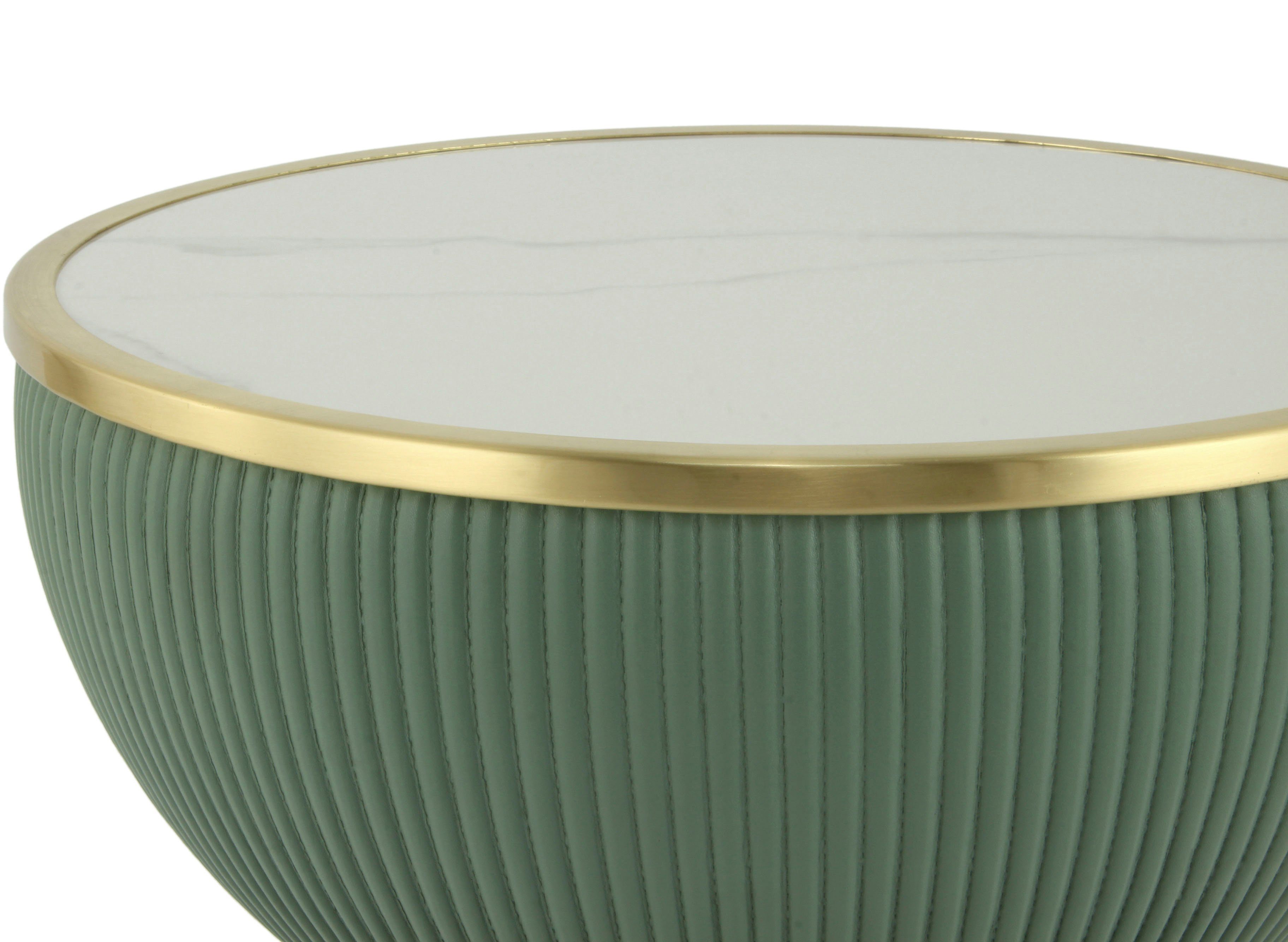 Kayoom Bijzettafel Jokai 225, ijzeren frame, PU-stof bekleding, gesinterde steenplaat (1 stuk)