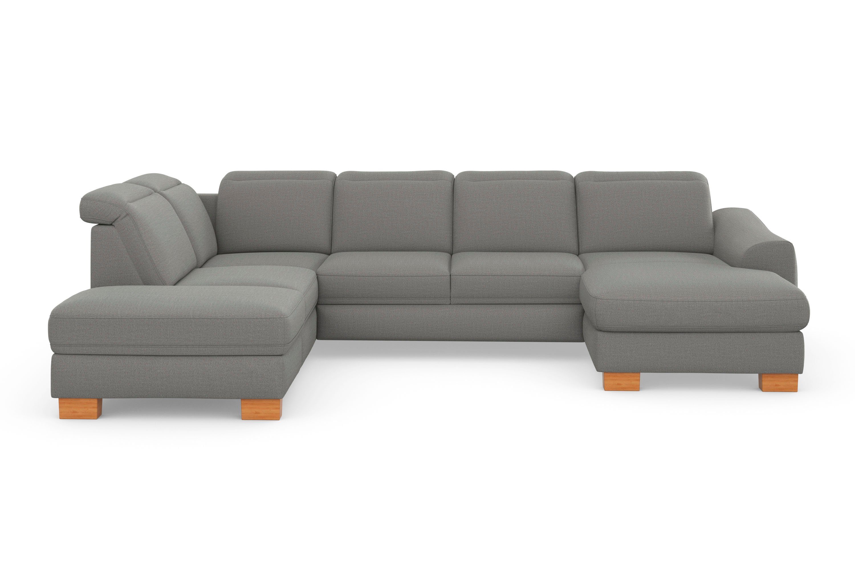 sit&more Zithoek Dundee U-vorm met binnenvering en massief houten poten, naar keuze met verstelbare hoofdsteun