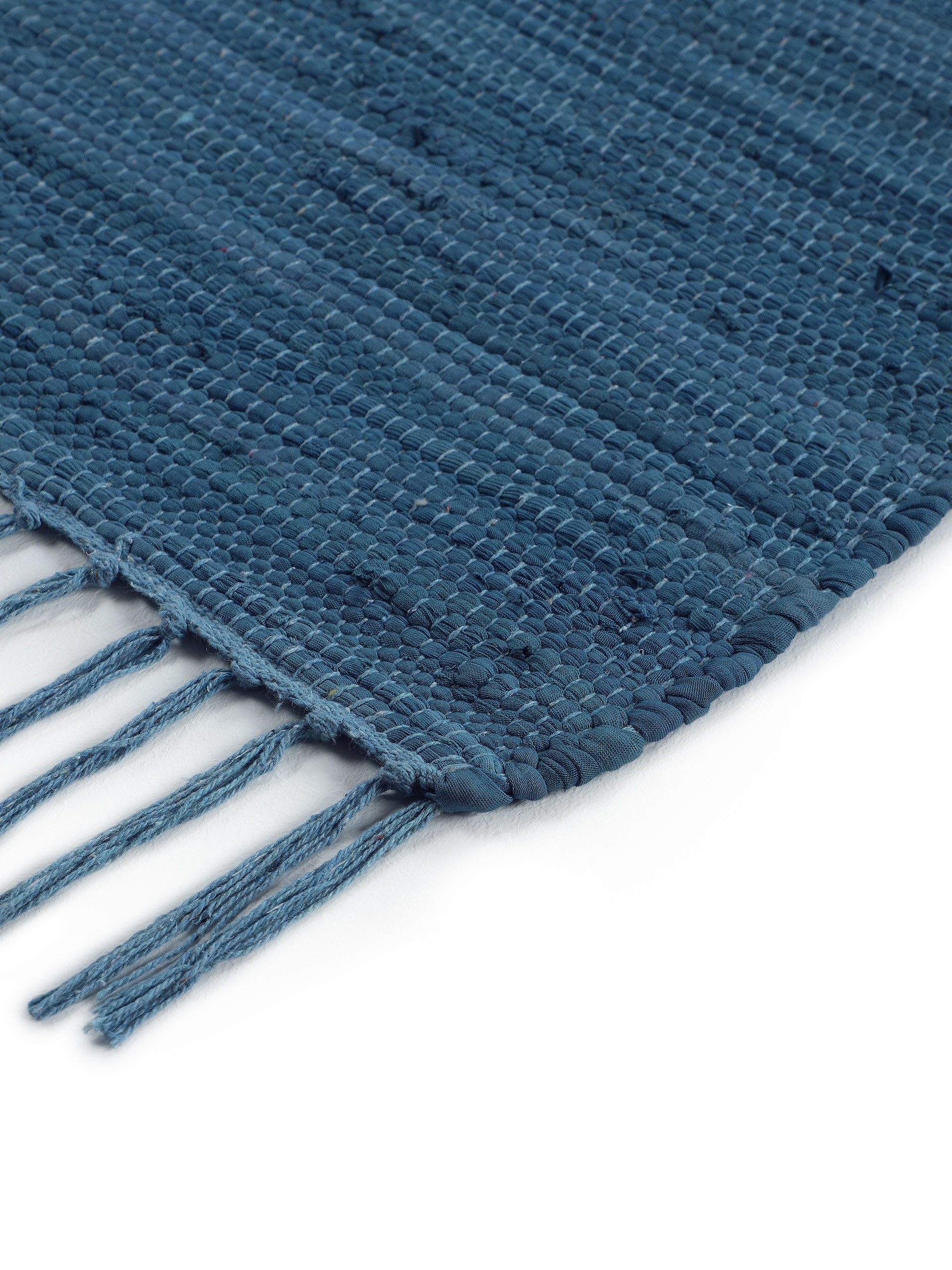 carpetfine Vloerkleed Kelim Chindi uni Tweezijdig te gebruiken kleed, puur katoen, met de hand geweven, unikleuren, met franje