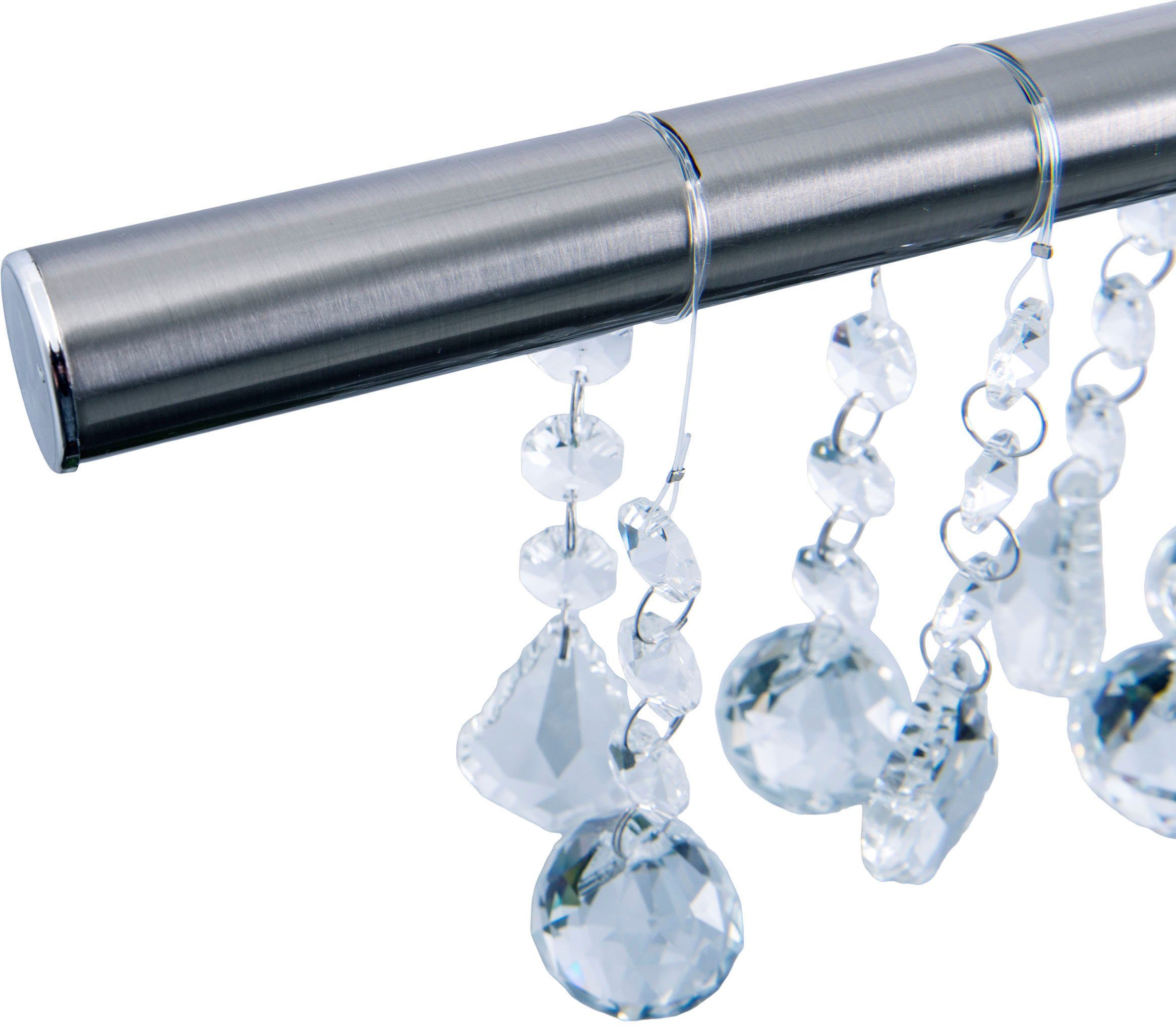 näve Led-hanglamp Nobilis Hanglamp, dimbaar, warmwit, L: 100 cm, satin-nikkel (1 stuk)