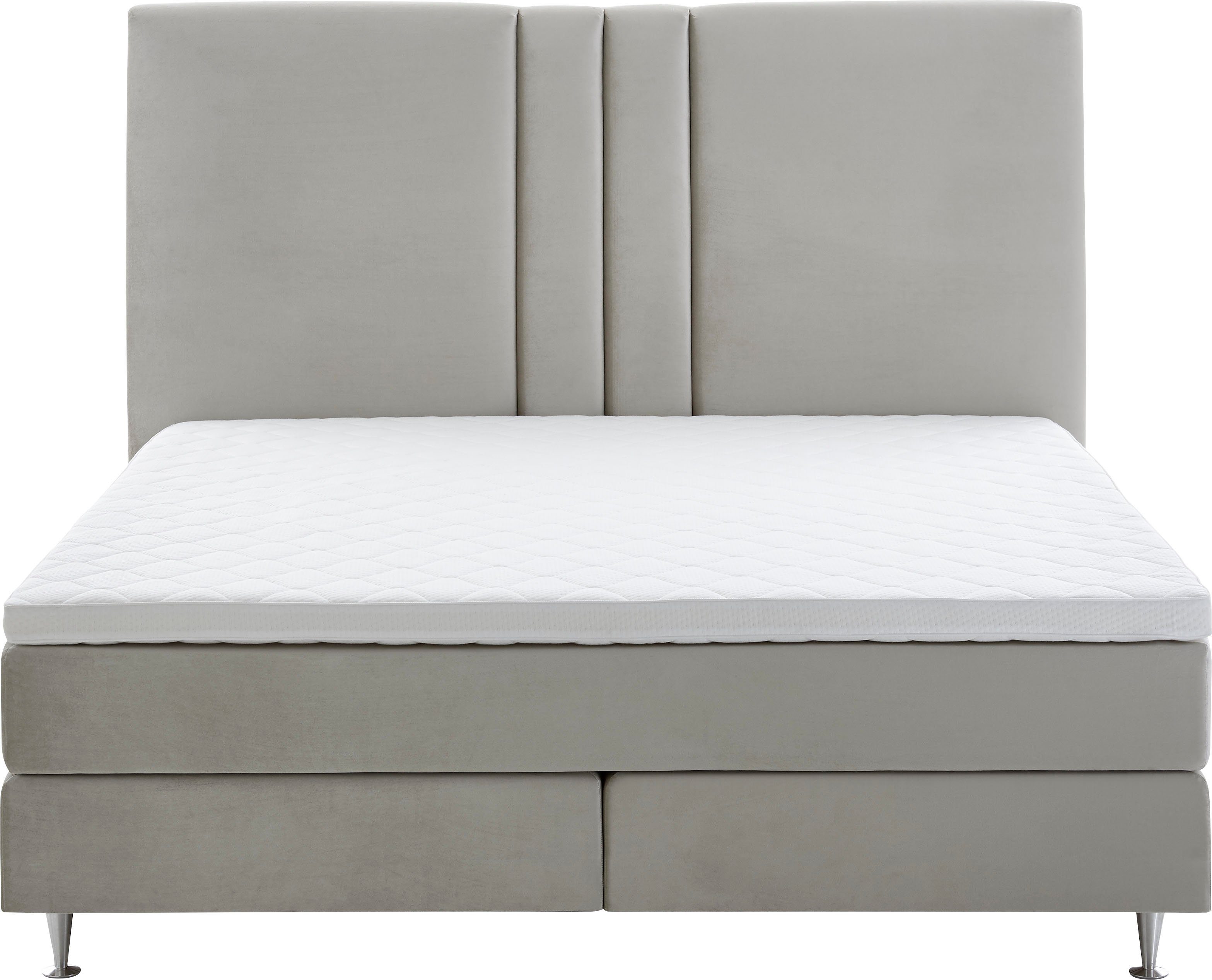 ATLANTIC home collection Boxspring Rita met topmatras en hoog hoofdbord