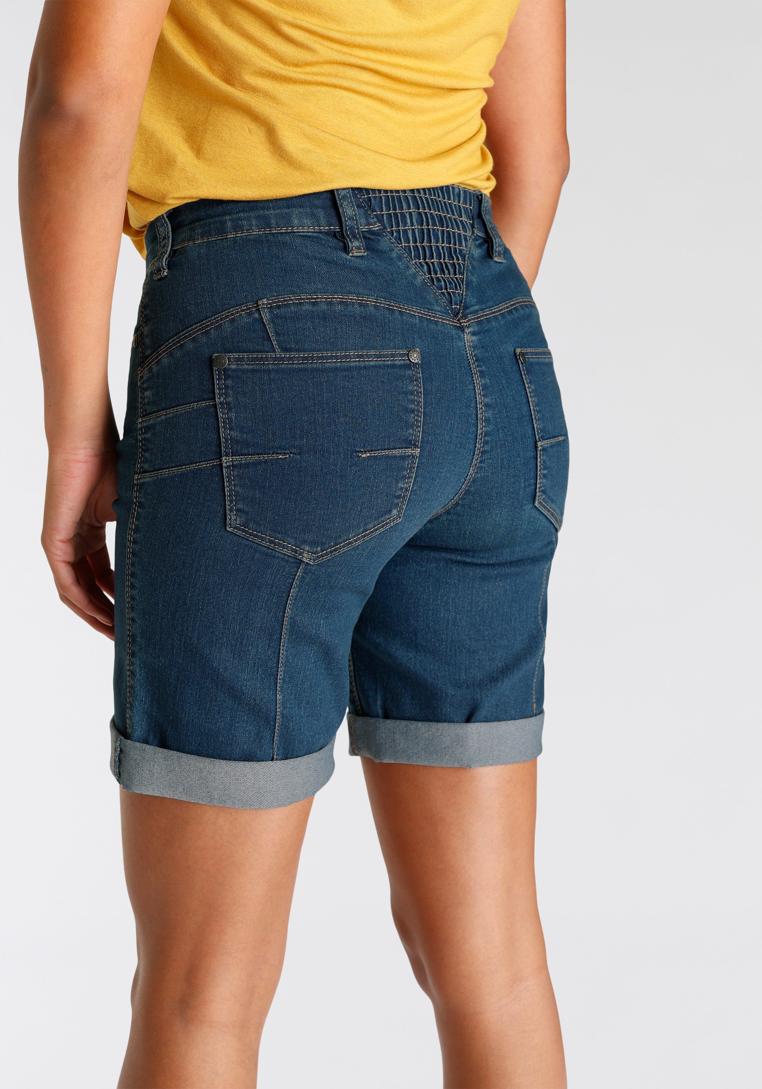 Arizona Jeansbermuda wijde pasvorm, korte pasvorm, hoge taille