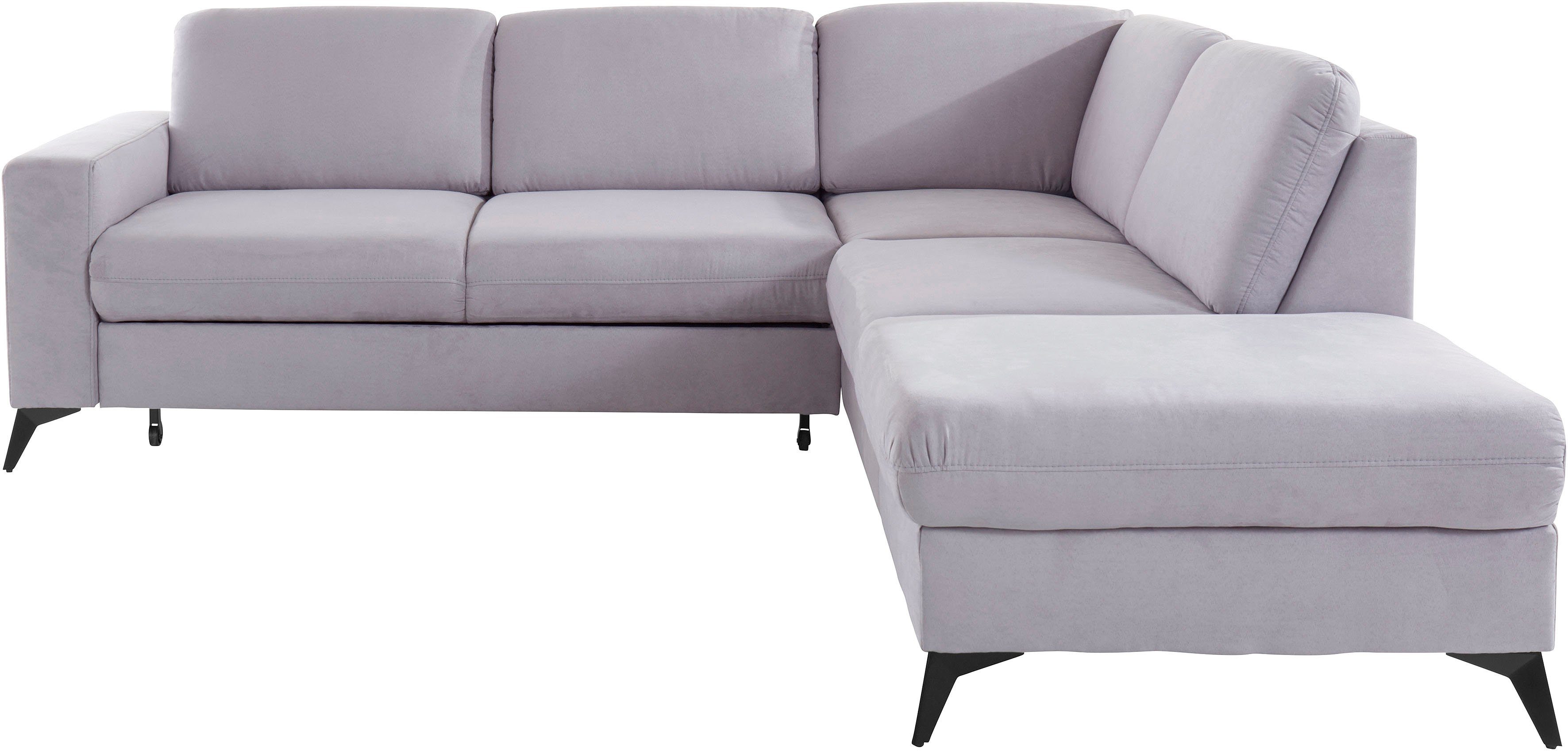 Places of Style Hoekbank Lolland L-vorm Naar keuze met slaapfunctie en bergruimte, ook met afwasbare bekleding