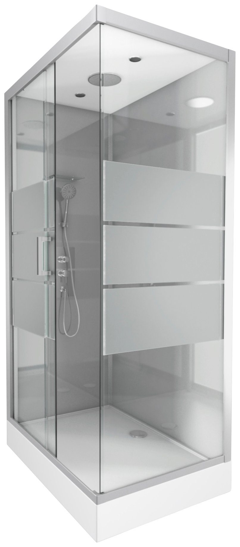 Marwell Complete douche Grey River Rectangle, 110 cm x 80 cm