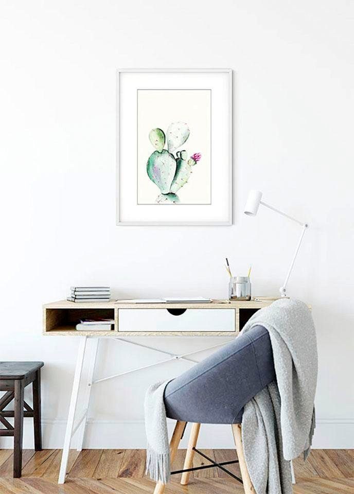 Komar Wanddecoratie Prickly Pear Watercolor Wanddecoratie - zonder lijst (1 stuk)