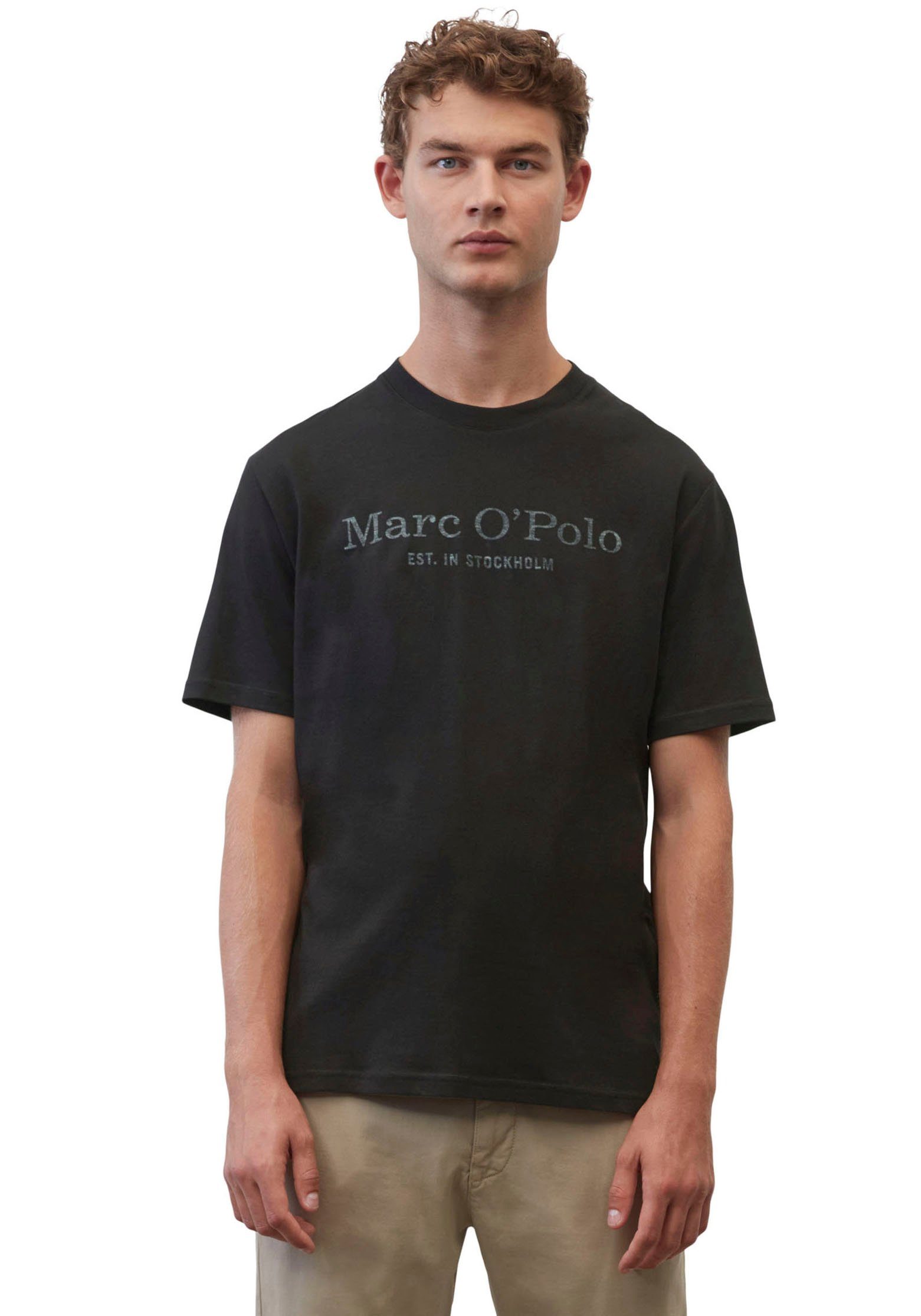 Marc O'Polo T-shirt klassiek logo t-shirt heren t-shirts maat L (52) zwart
