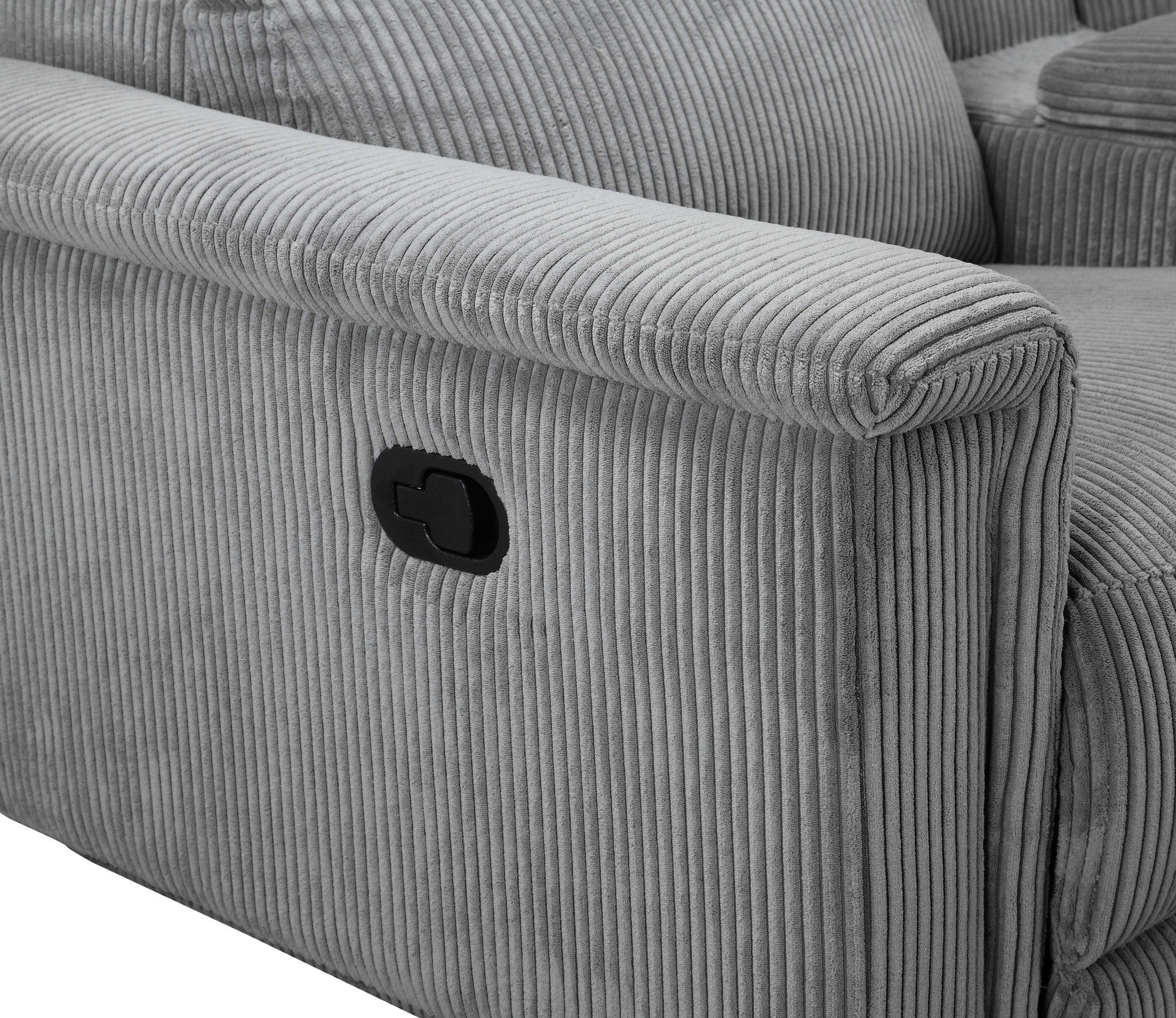 Home affaire 2-zitsbank Lund in cord, 2-zits bioscoopbank, tv-fauteuil, multimedia-sofa, USB-A met elektrische of handmatige relaxfunctie, bekerhouder en opbergruimte