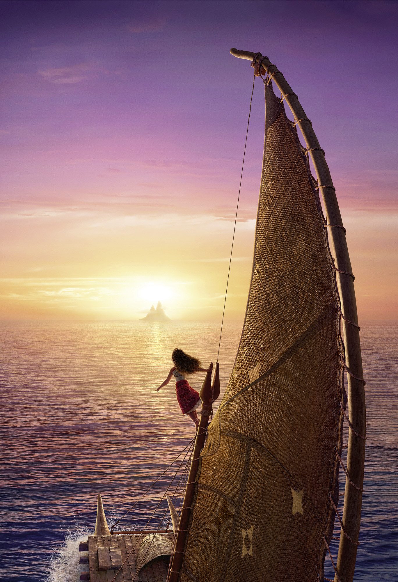 Komar Artprint op linnen Disney Moana 2 To the Horizon 6-delige set, 93x30 mm, wit, elk 4,9w, plafond, woonkamer, gang (1 stuk)