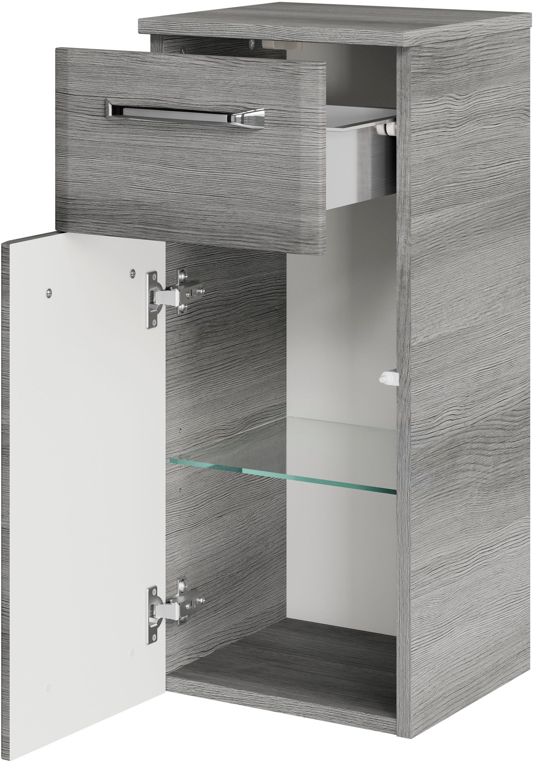 Saphir Badmeubelset Quickset 328 5-delig, met wastafelonderkast, led-spiegelkast (set, 5 stuks)