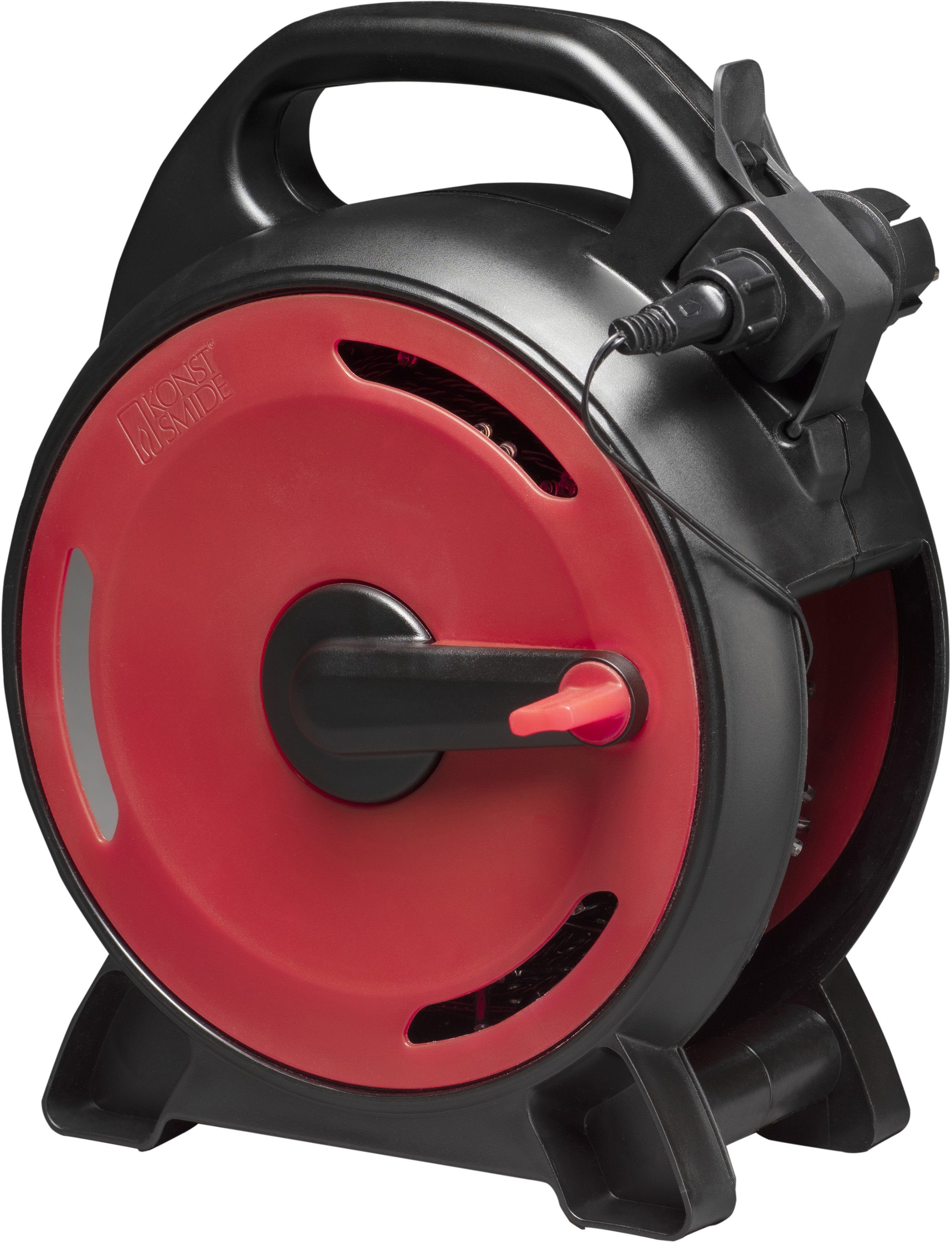 KONSTSMIDE Led-lichtsnoer Kerstversiering buiten Micro-leds met kabelhaspel, zwart/rood, 600 warmwitte dioden (1 stuk)