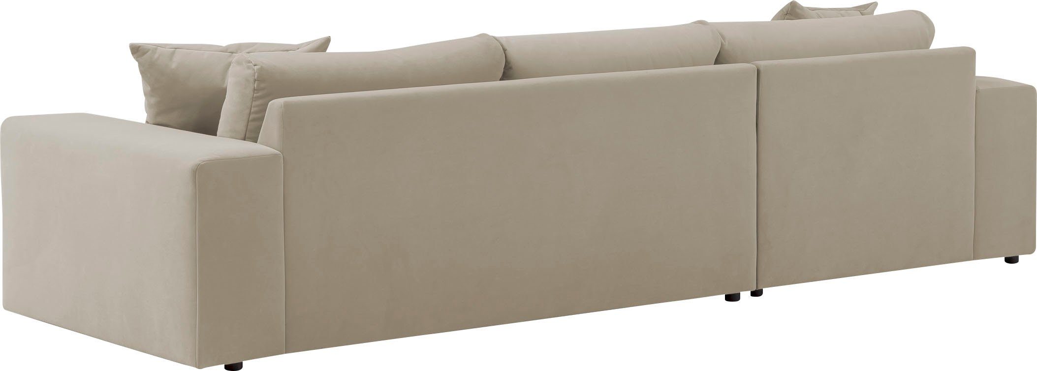 andas Hoekbank SLEETLAND XXL van fluweel of in vintage leer-look, L-model,