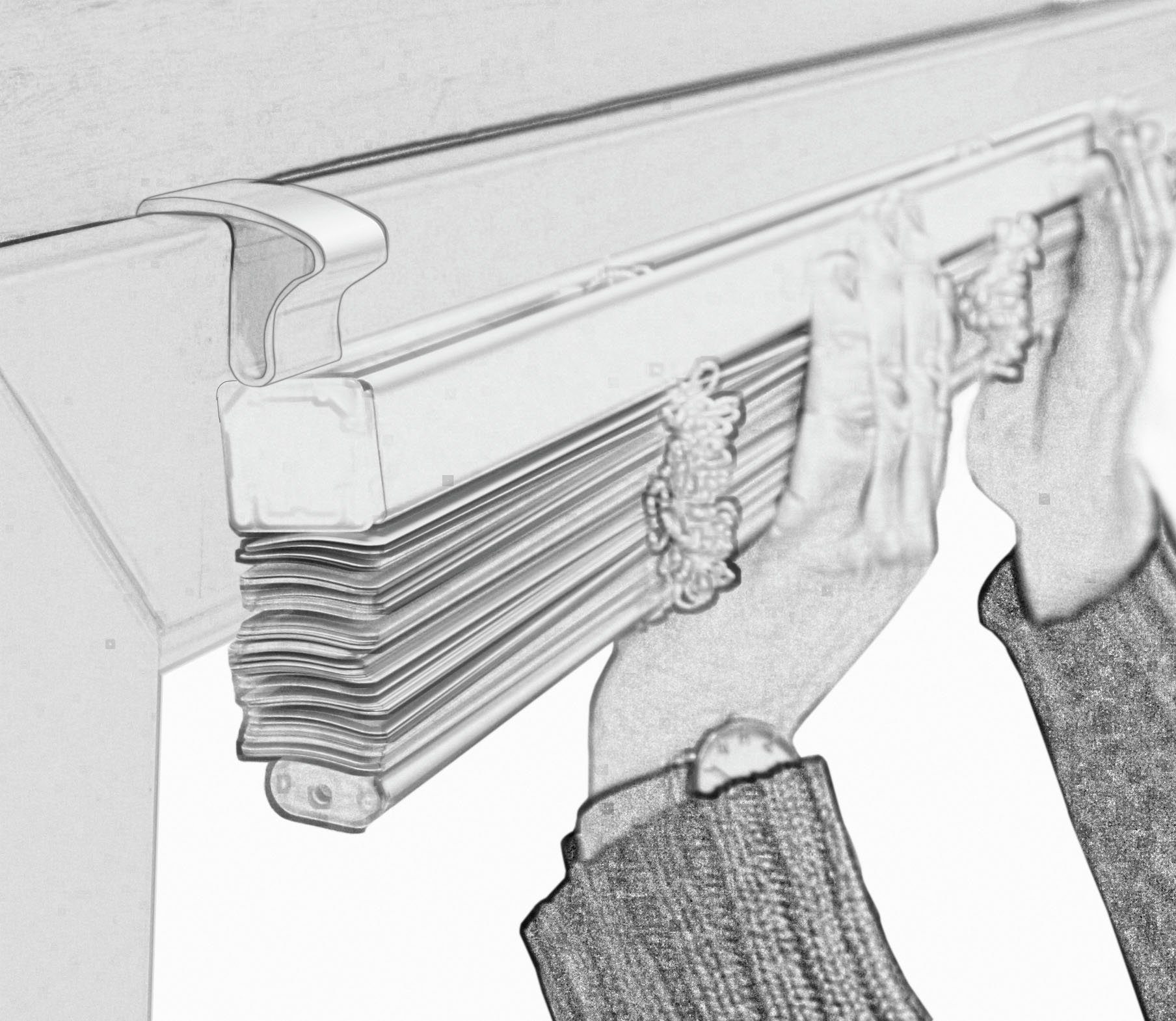GARDINIA Bevestiging voor bescherming tegen inkijk Klemhouder voor aluminium jaloezieën (3 stuks)