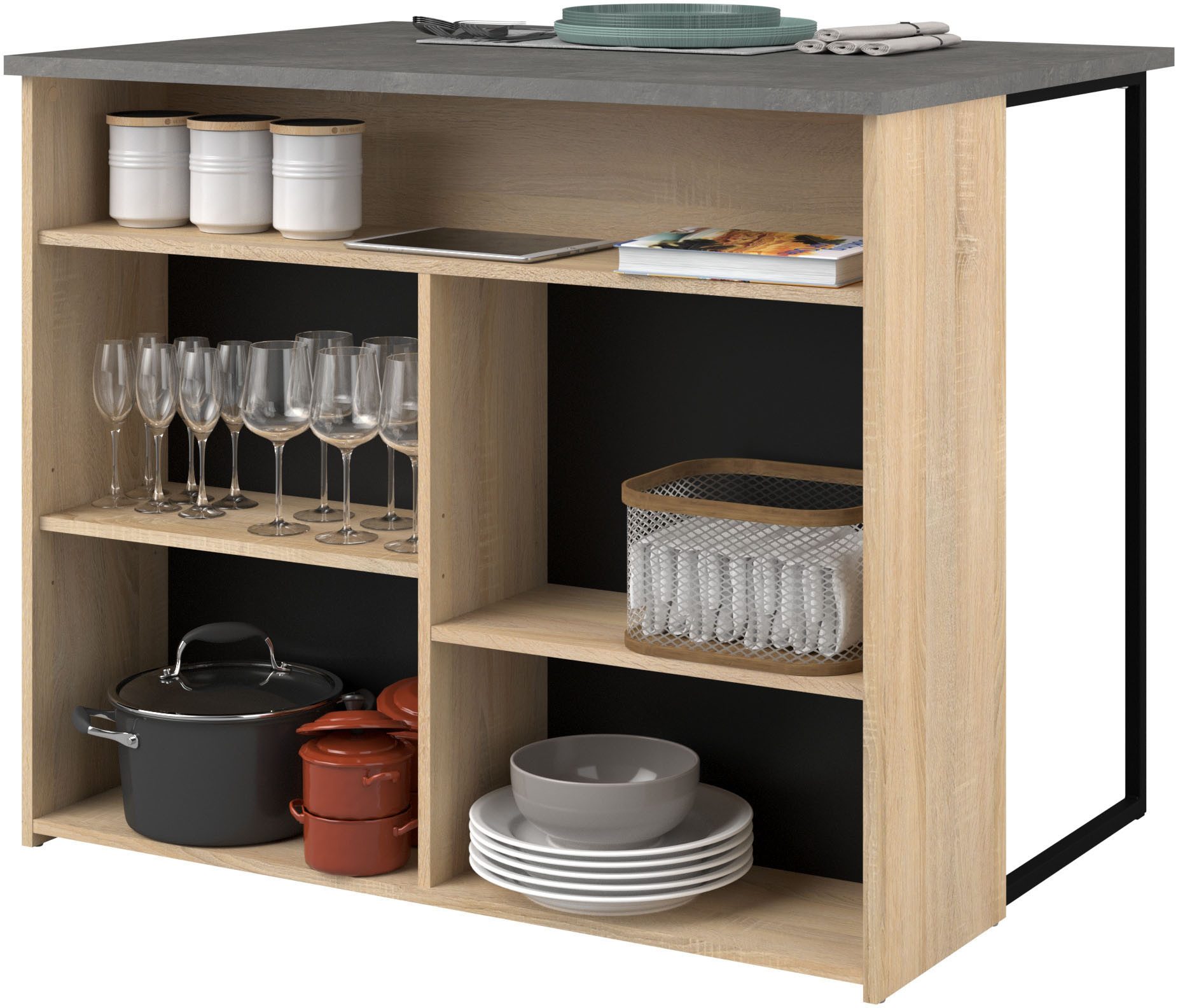 Parisot Kastenset Fumay veel opbergruimte, kabeldoorvoer (set, 2-delig)
