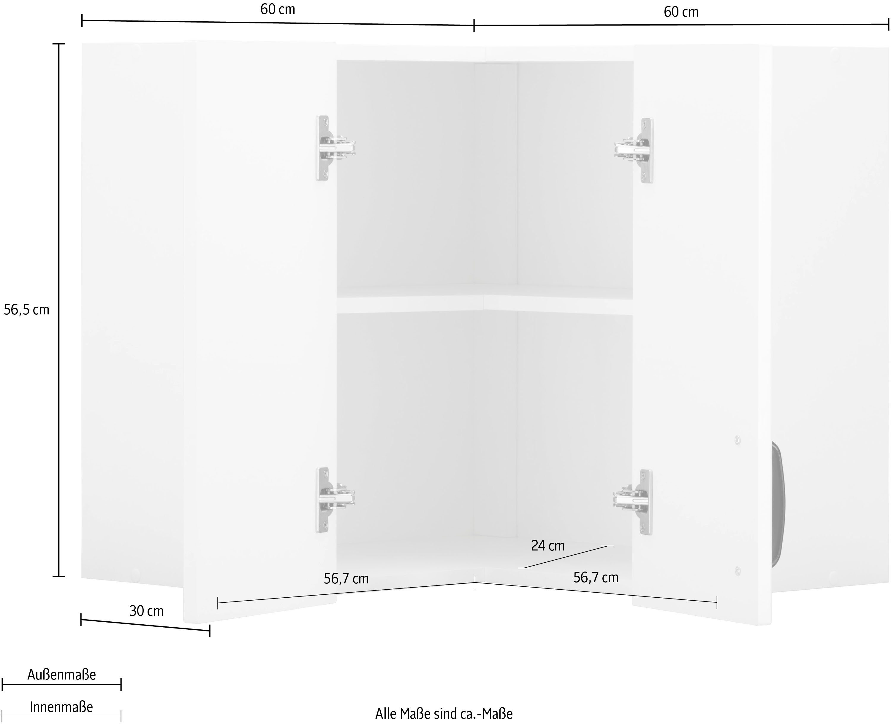 wiho Küchen Hangend hoekkastje Erla 60 cm breed met vakkenfront