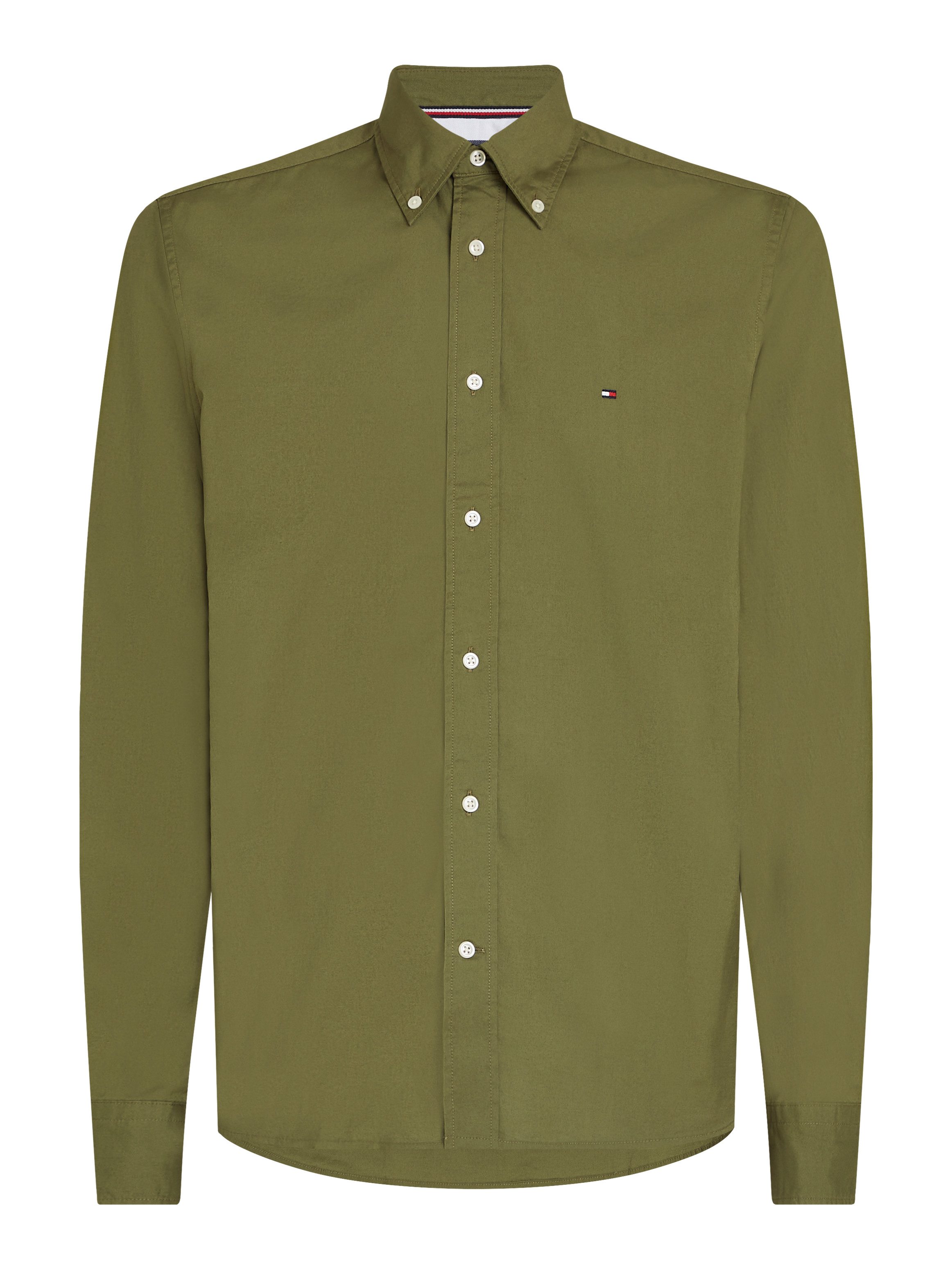 Tommy Hilfiger Overhemd met lange mouwen FLEX POPLIN RF SHIRT met tommy hilfiger labelschild binnenin de knoopsluiting (1-delig)