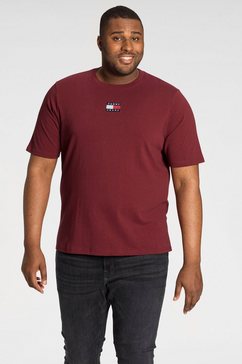 tommy jeans plus t-shirt tjm plus center tommy badge tee rood