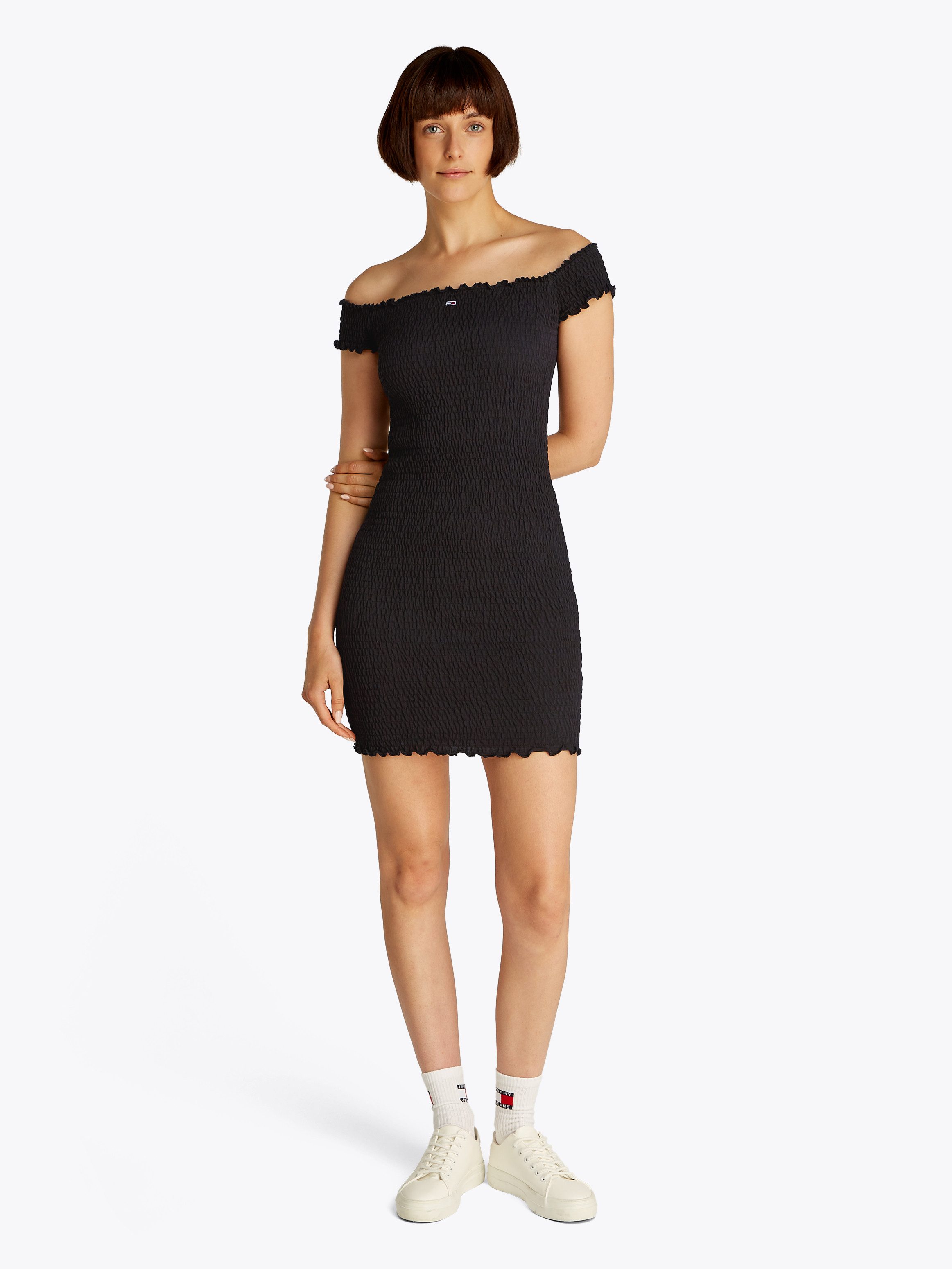 TOMMY JEANS Jerseyjurk TJW SMOCK BODYCON DRESS