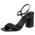 mexx sandaaltjes jools in trendy vlecht-look zwart